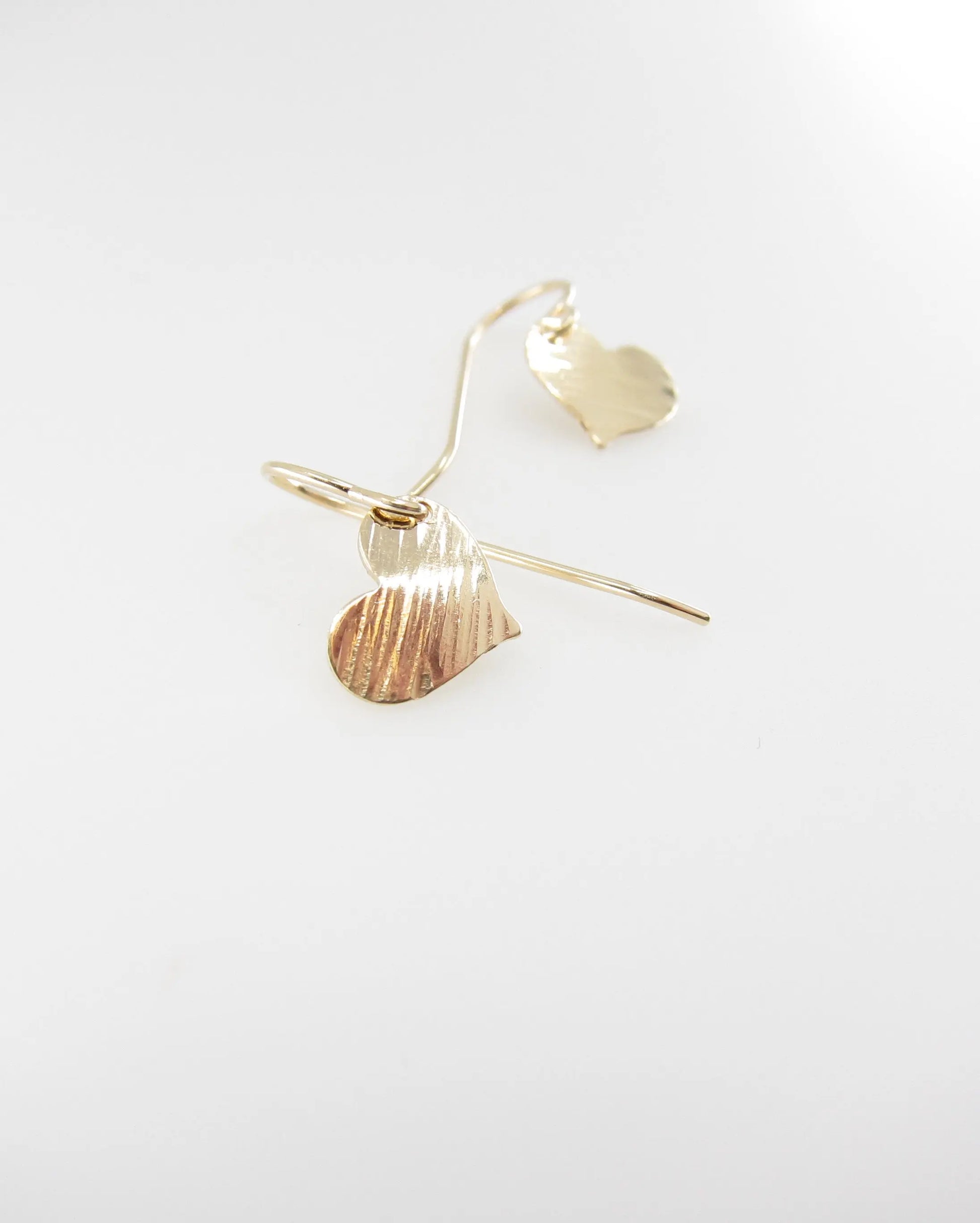 Hammer Textured Tiny Heart Earrings J.Mills Studio