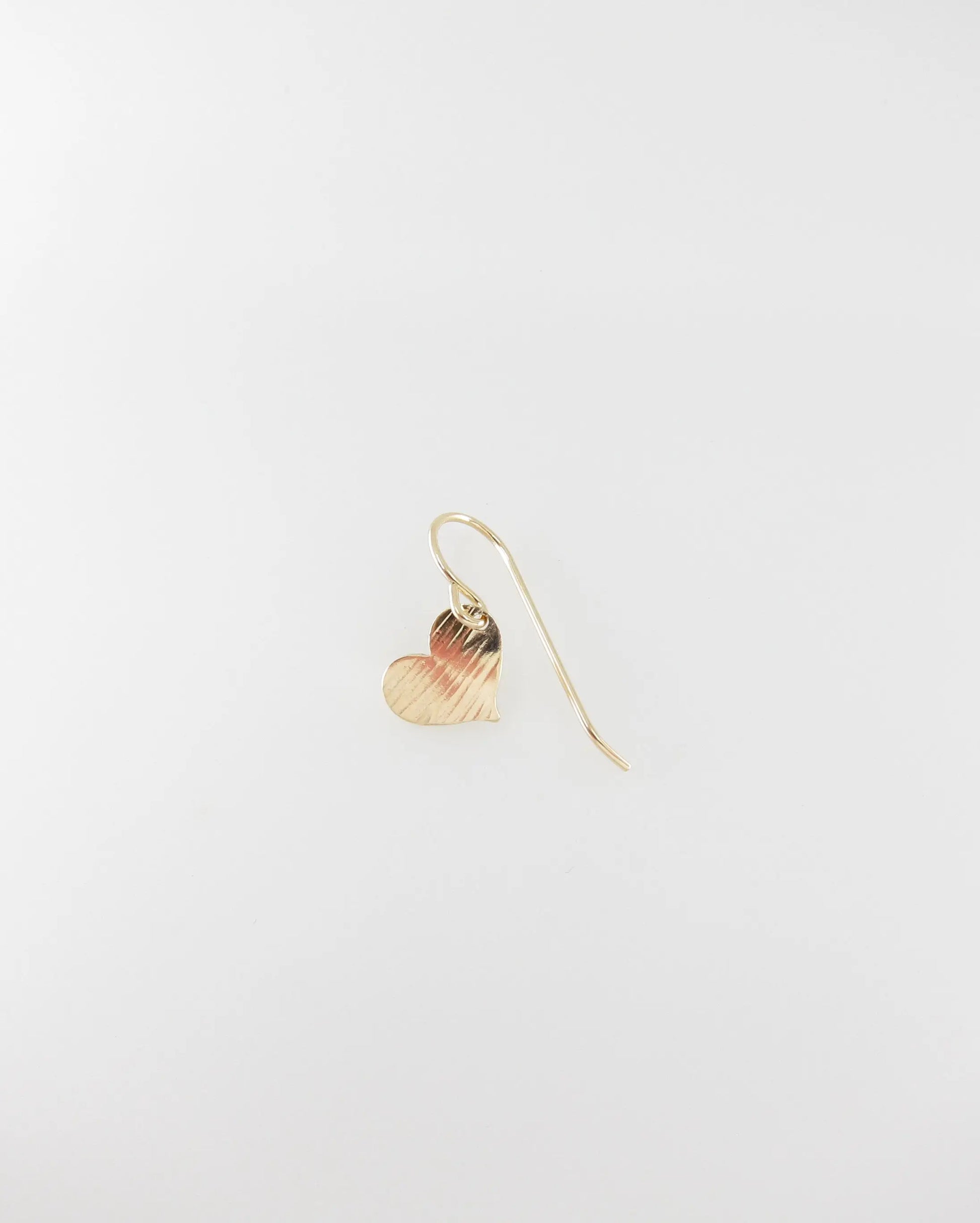 Hammer Textured Tiny Heart Earrings J.Mills Studio