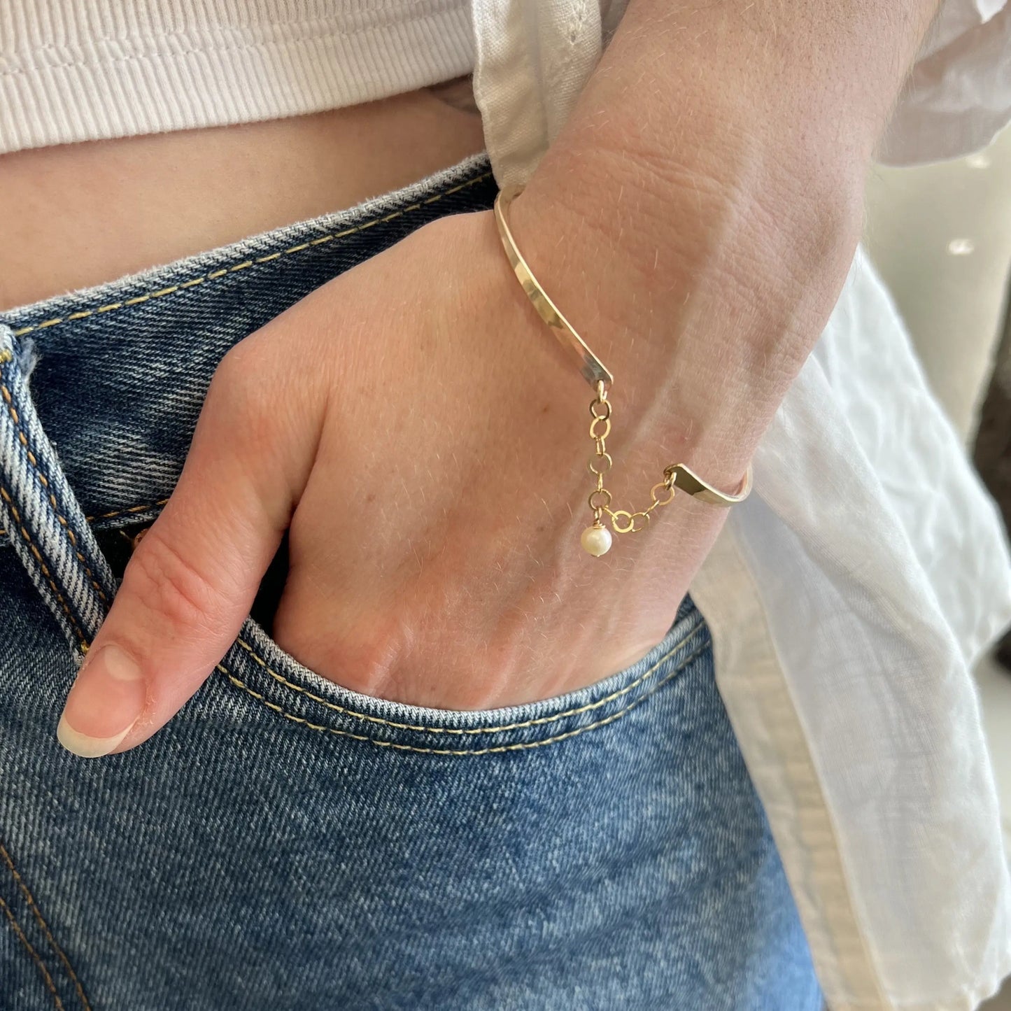 Heavy Gauge Forged 14K Gold Filled Bangle J.Mills Studio