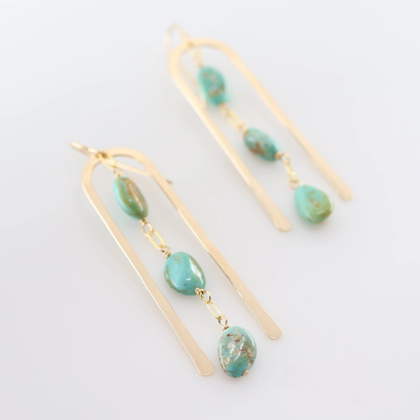 Large Arch Earring with cascading gemstones, 2 variations J.Mills Studio