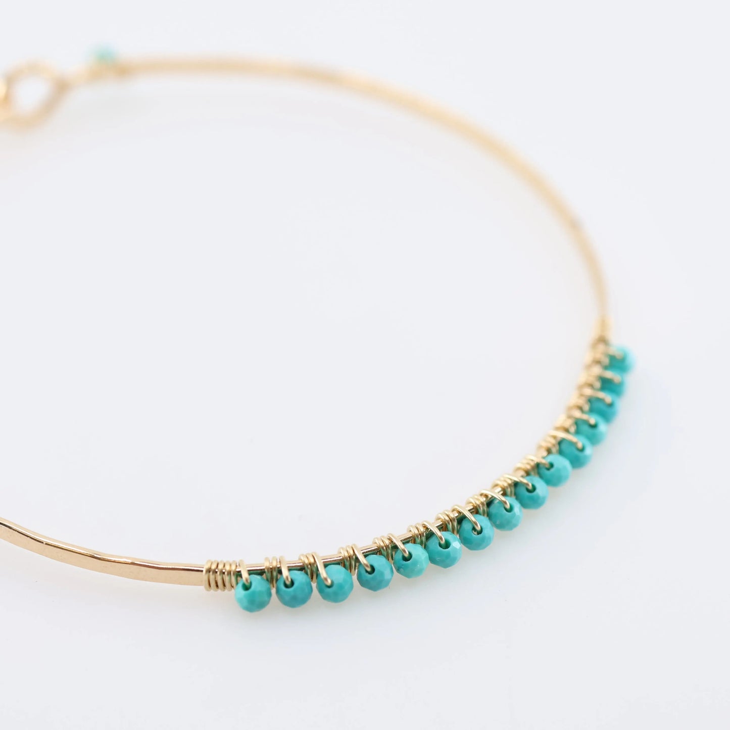 Hand-forged Bangle Bracelet wrapped in tiny gemstones, multiple variations - J.Mills Studio
