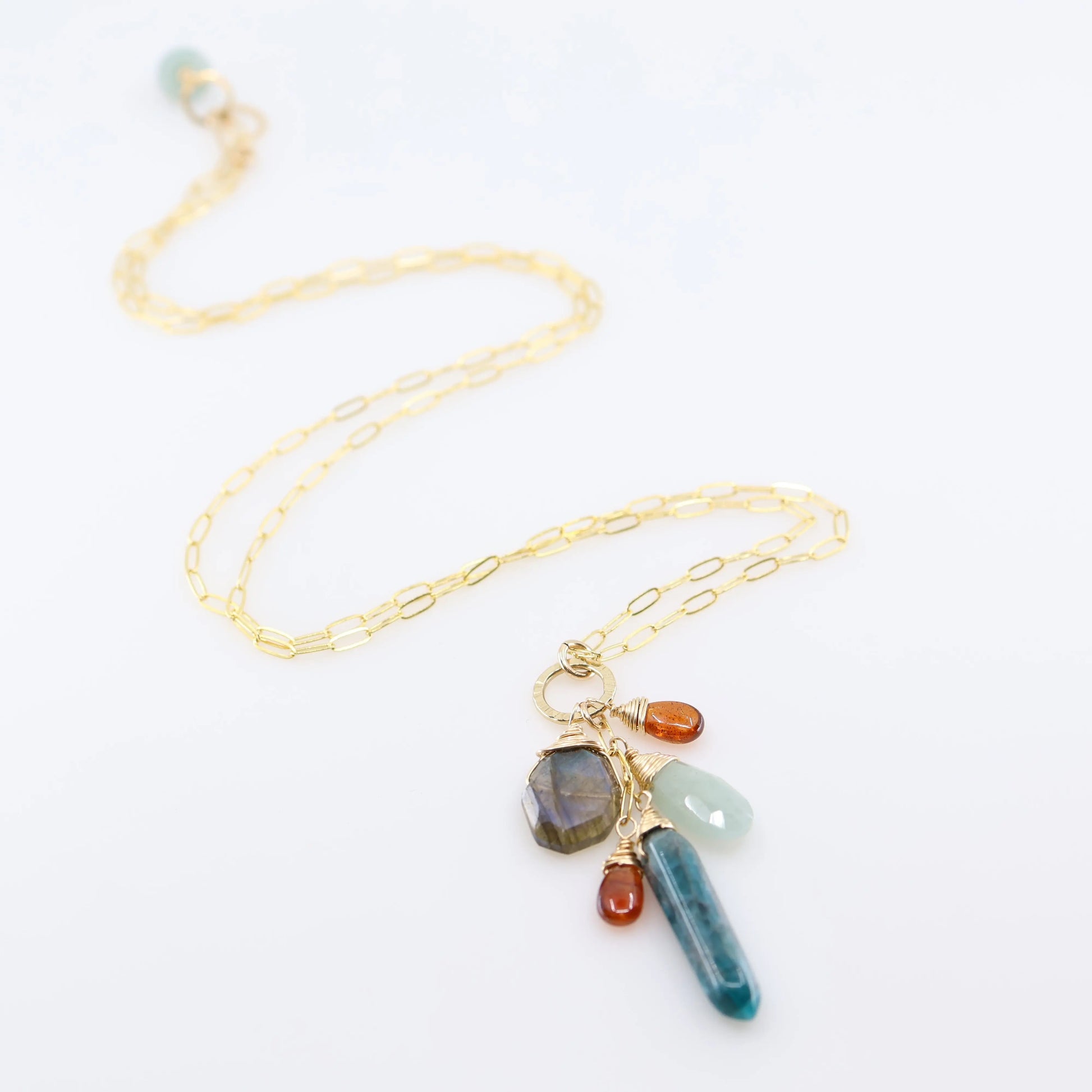 Apatite Point Gemstone Cascade Necklace J.Mills Studio