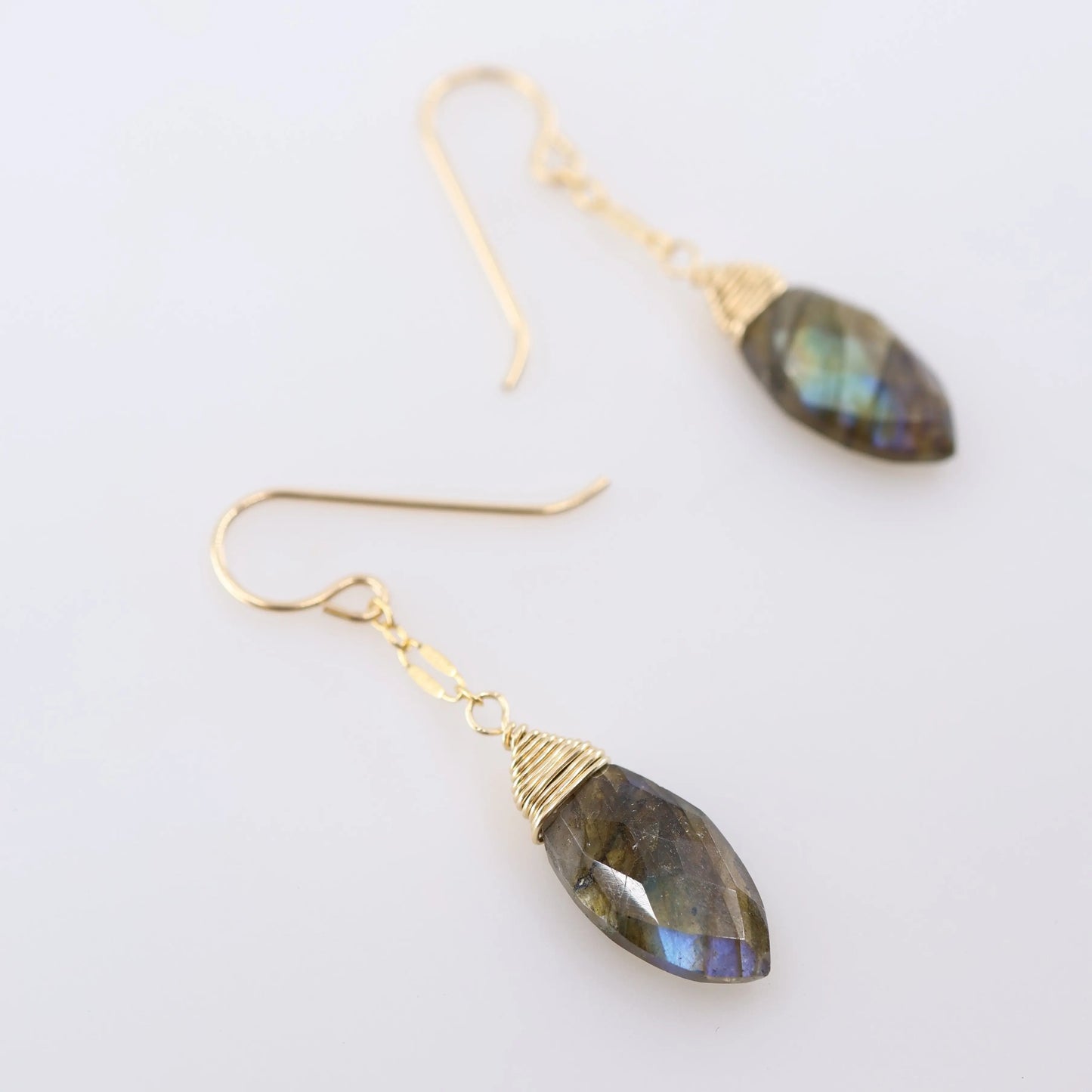 Marquis Cut Labradorite Drop Earrings J.Mills Studio