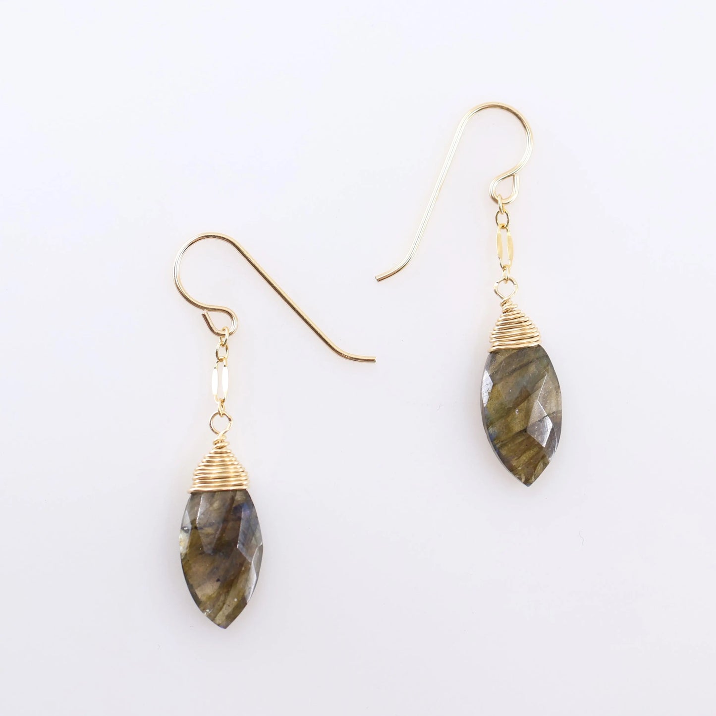 Marquis Cut Labradorite Drop Earrings J.Mills Studio