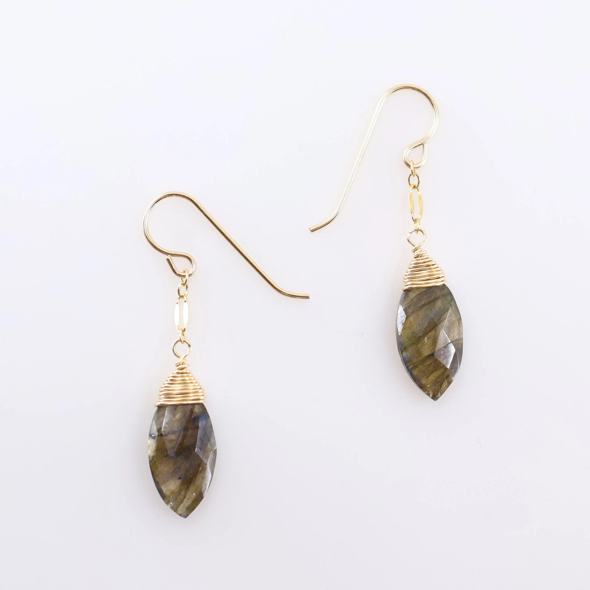 Marquis Cut Labradorite Drop Earrings J.Mills Studio