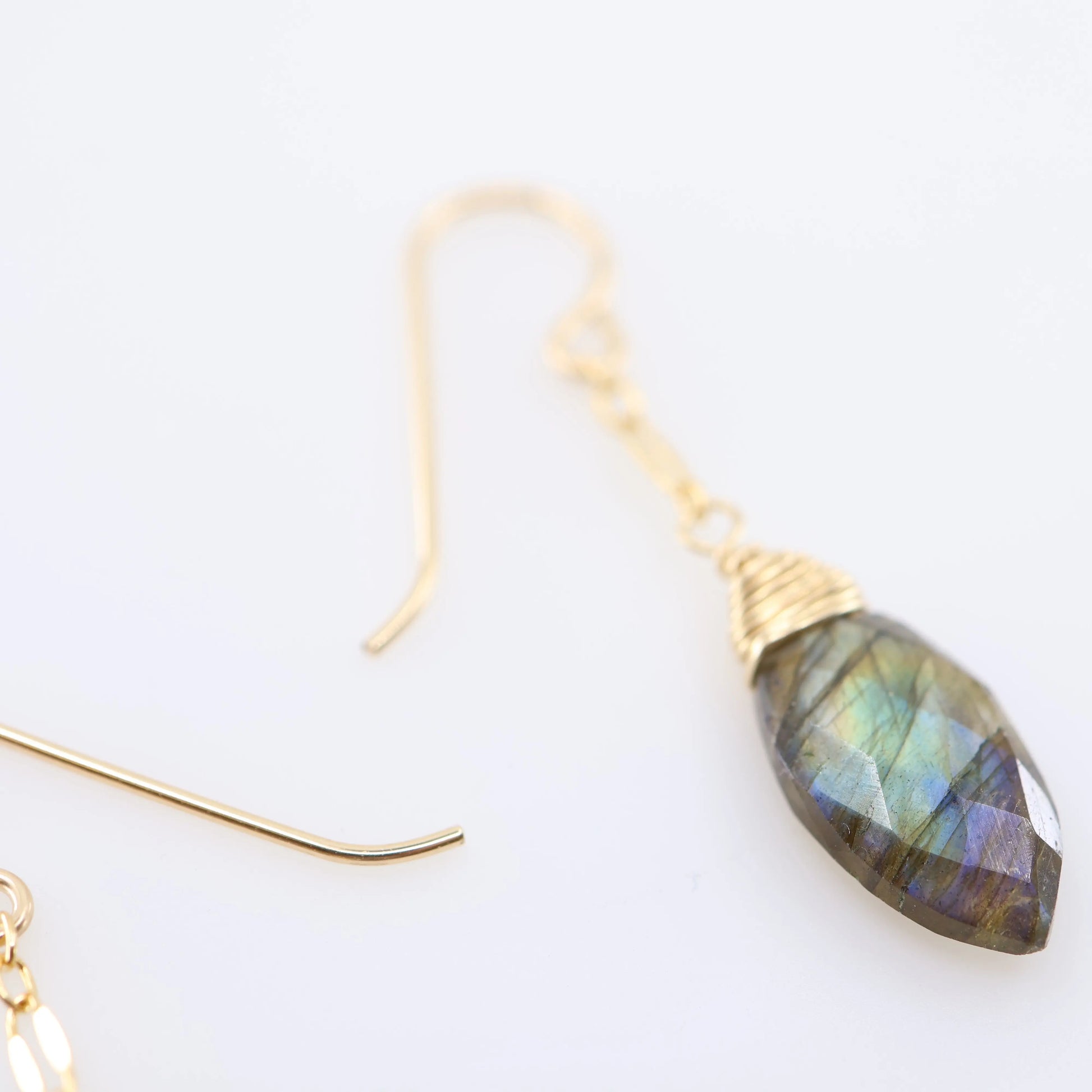 Marquis Cut Labradorite Drop Earrings J.Mills Studio