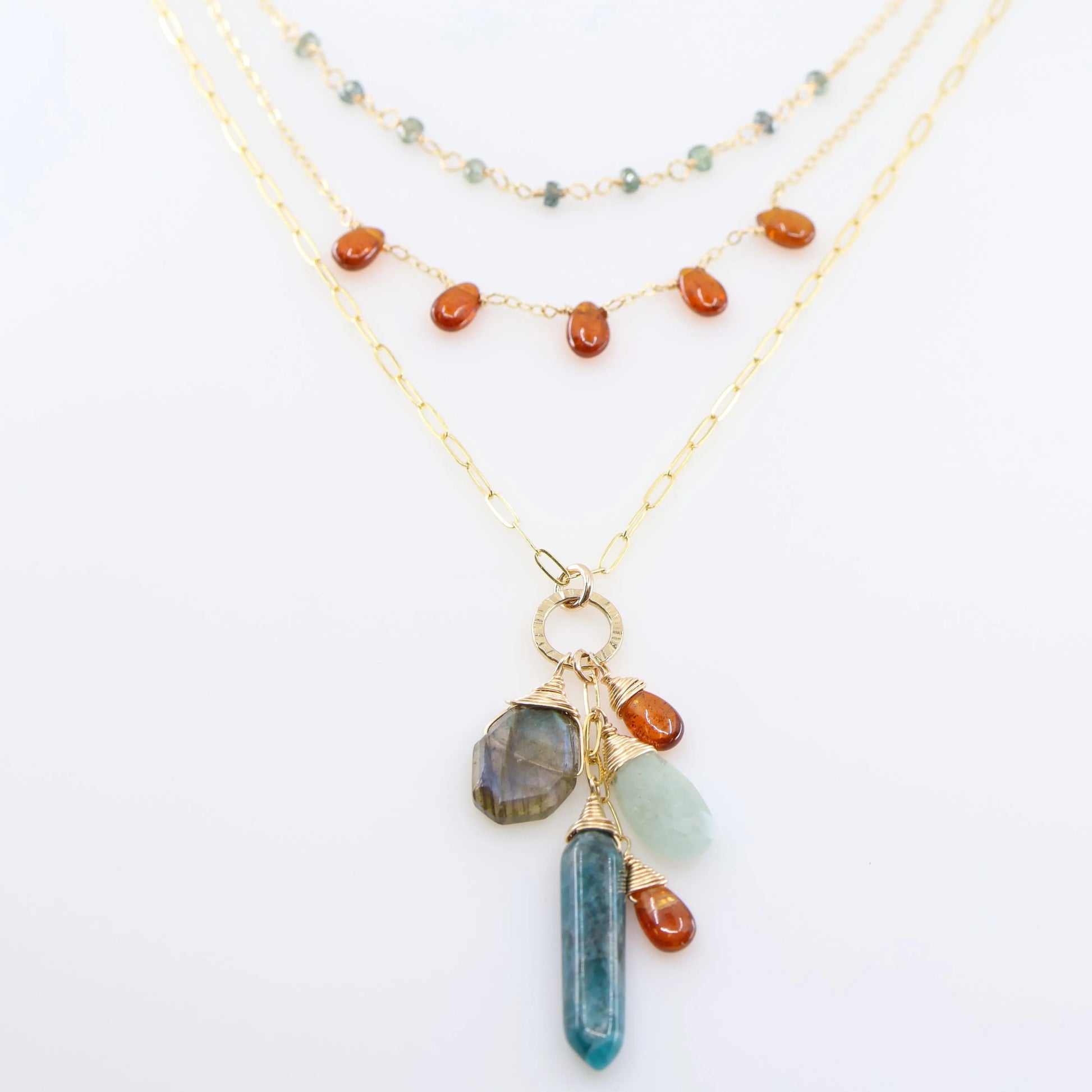 Apatite Point Gemstone Cascade Necklace J.Mills Studio