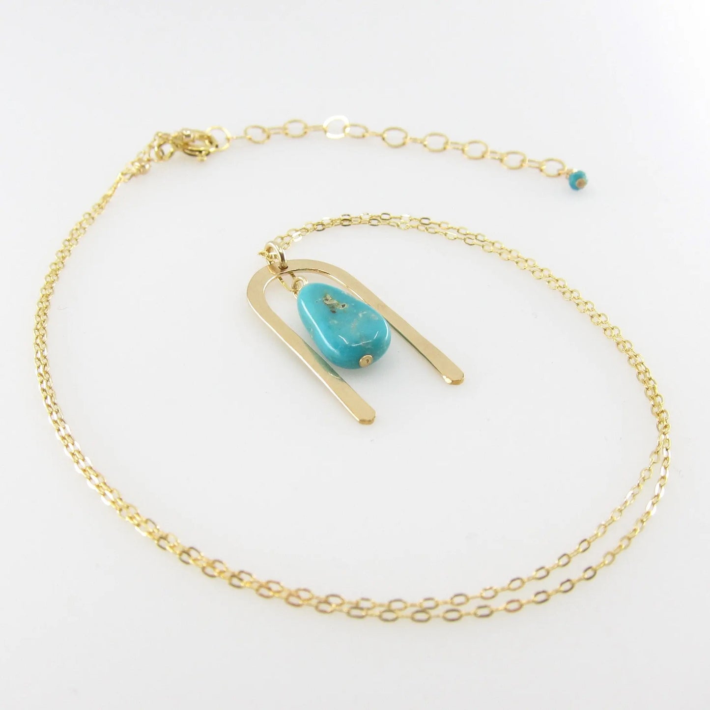 Forged Arch Necklace with Kingman Turquoise J.Mills Studio