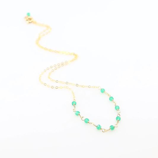 Tiny Gemstone Layering Necklace, Green Onyx J.Mills Studio