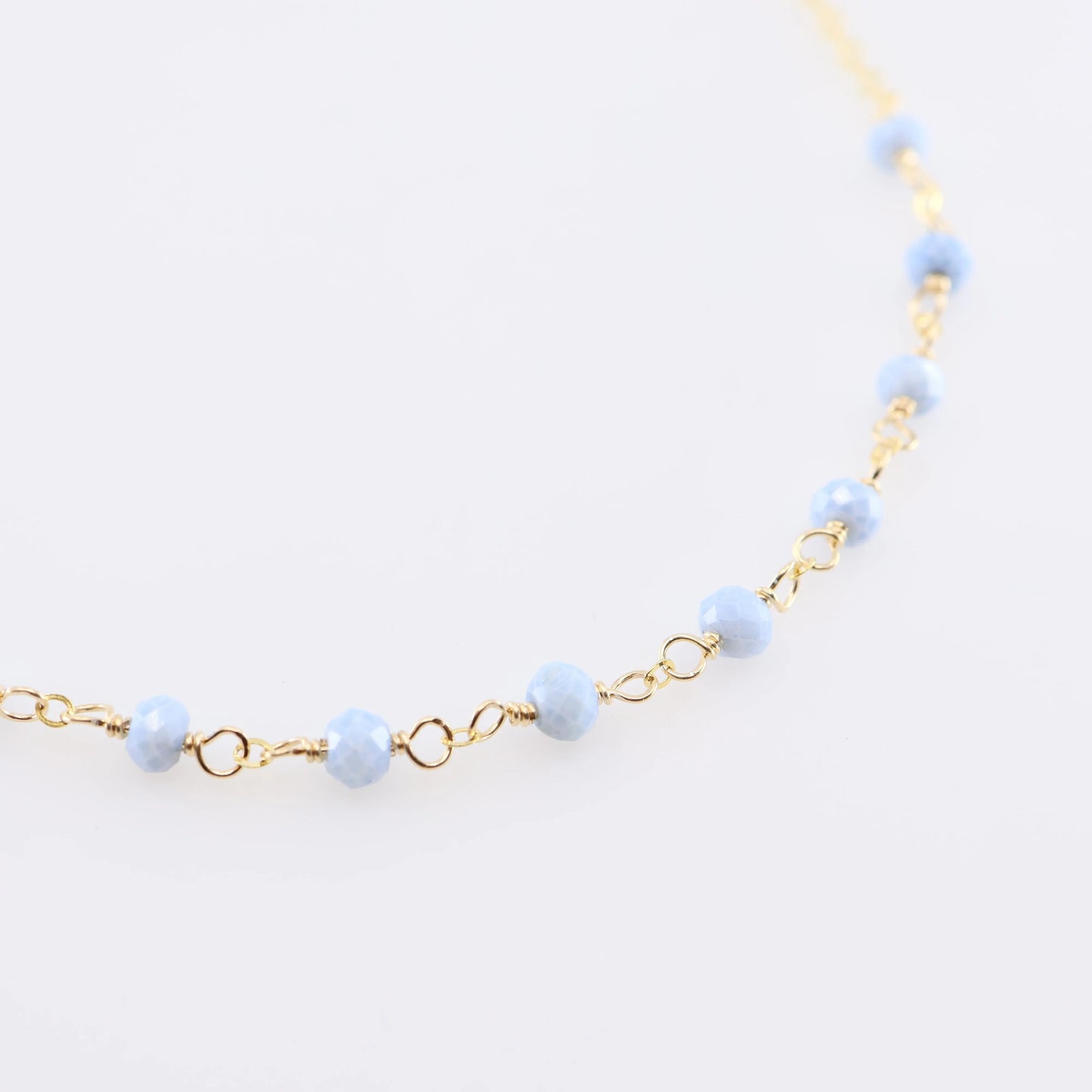 Tiny Gemstone Layering Necklace, Blue Opal J.Mills Studio
