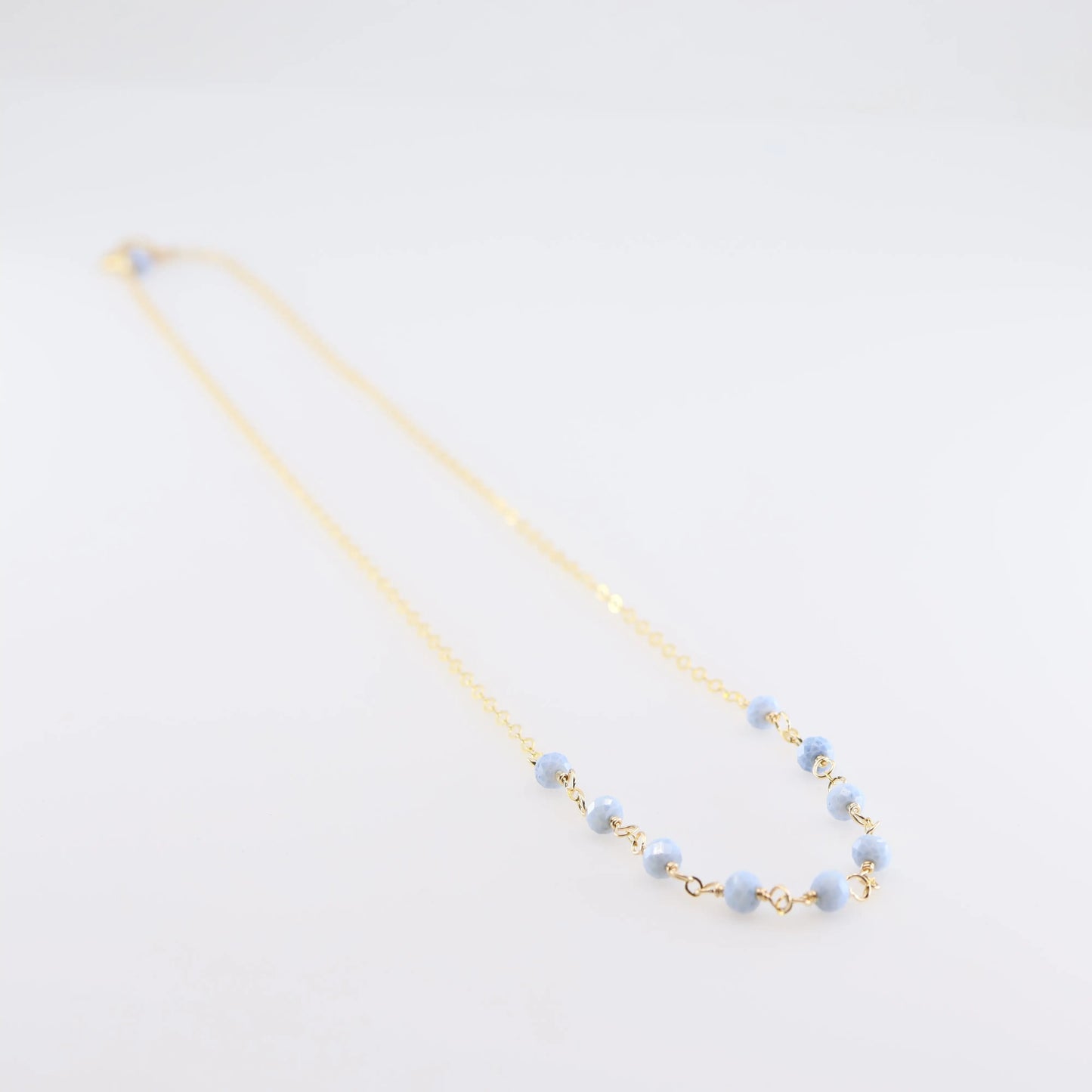 Tiny Gemstone Layering Necklace, Blue Opal J.Mills Studio