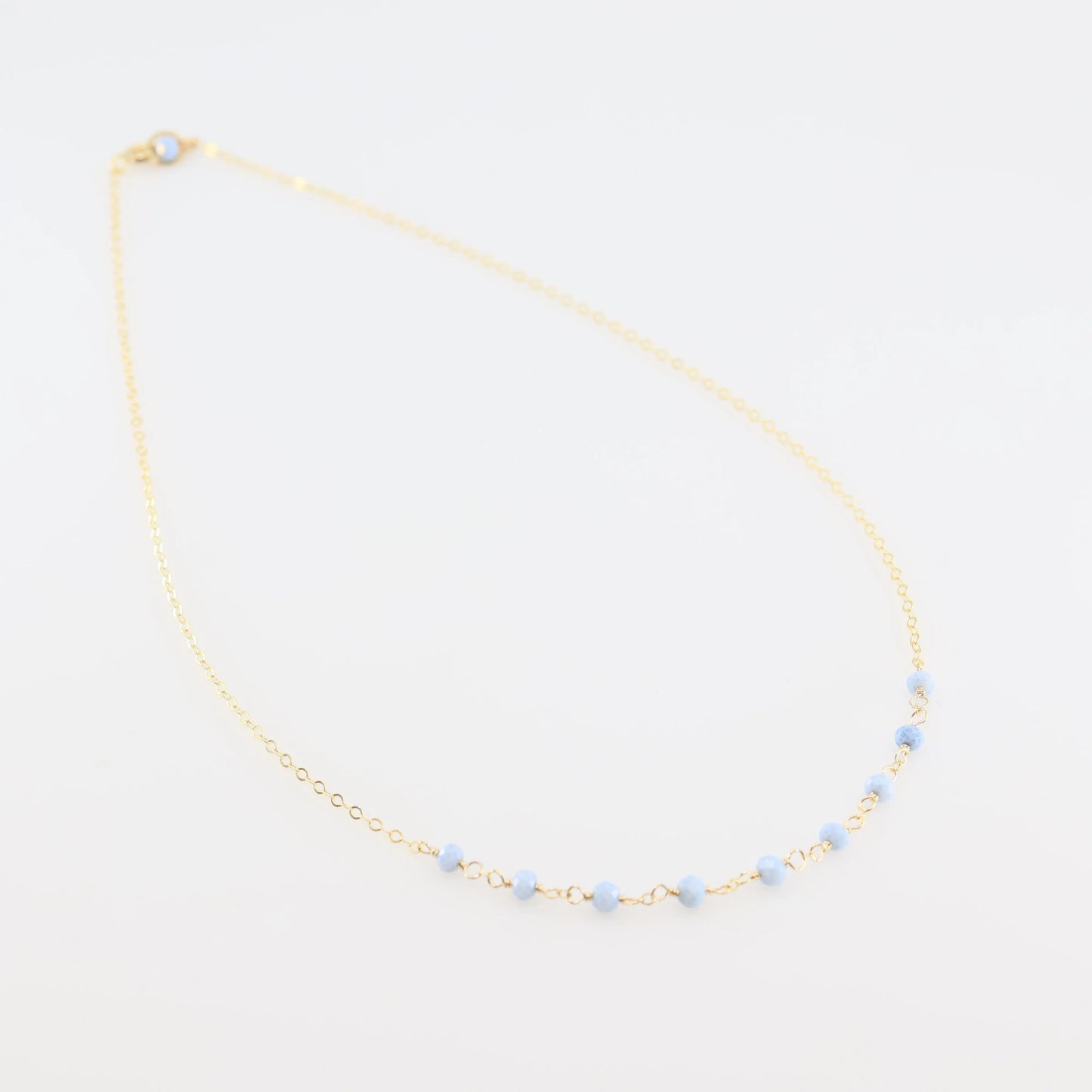 Tiny Gemstone Layering Necklace, Blue Opal J.Mills Studio