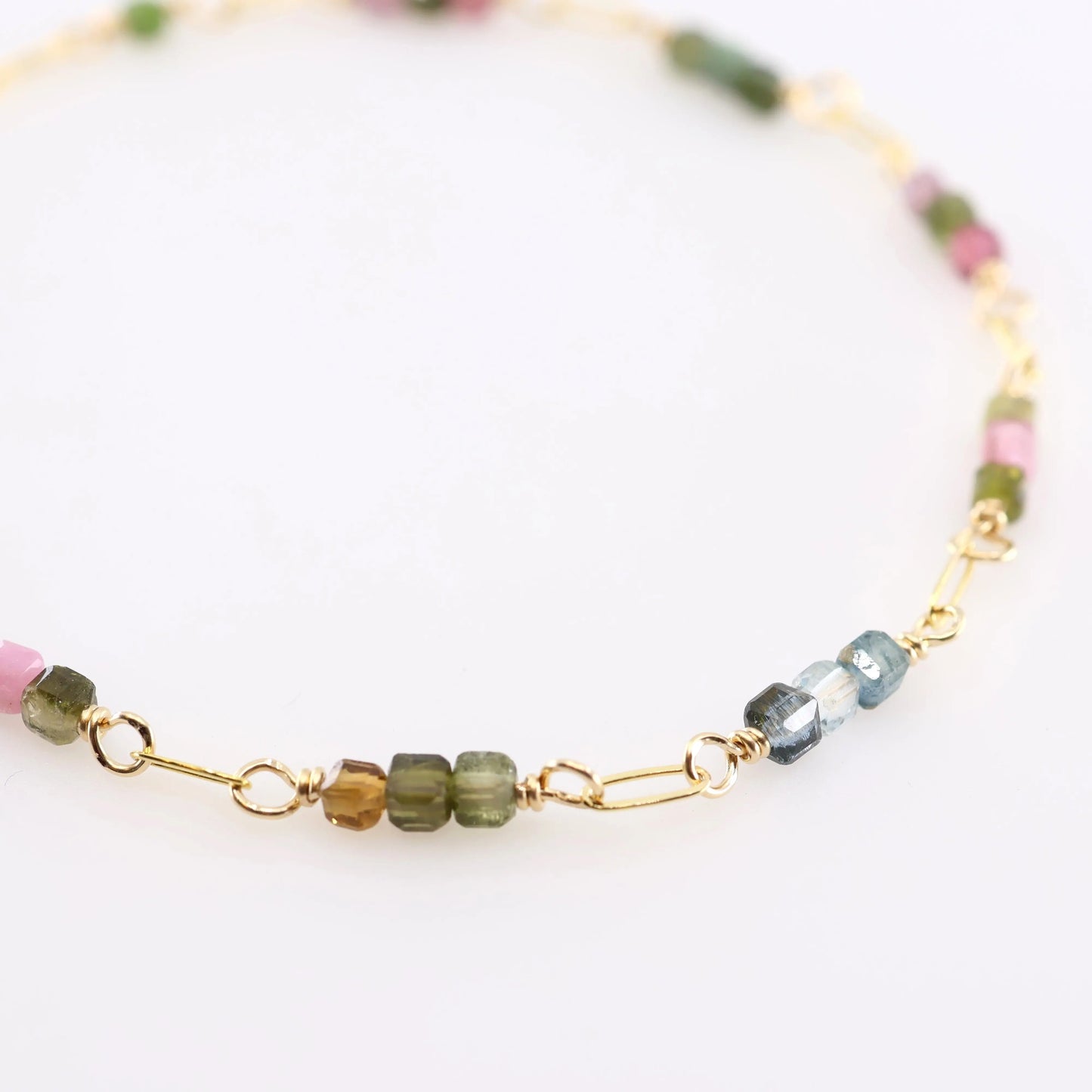 Tiny Gemstone Bracelet, Watermelon Tourmaline J.Mills Studio