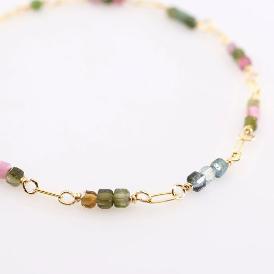Tiny Gemstone Bracelet, Watermelon Tourmaline J.Mills Studio