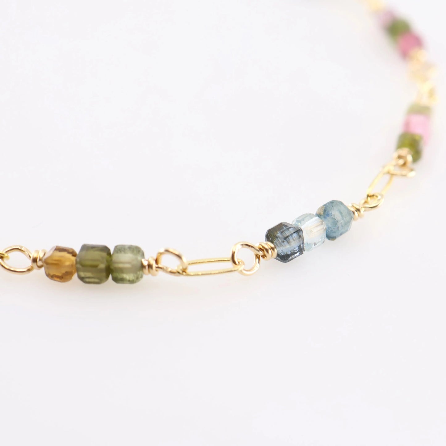 Tiny Gemstone Bracelet, Watermelon Tourmaline J.Mills Studio