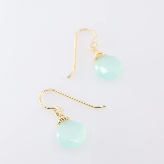 Aqua Chalcedony Drop Earrings J.Mills Studio