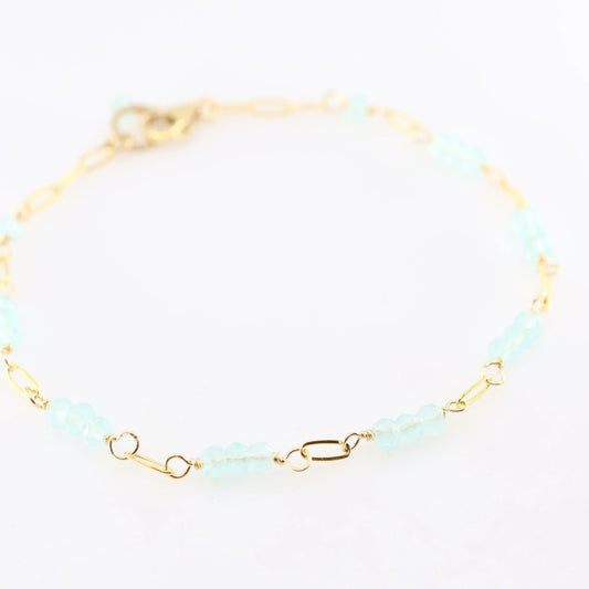 Tiny Gemstone Bracelet, Aqua Chalcedony J.Mills Studio
