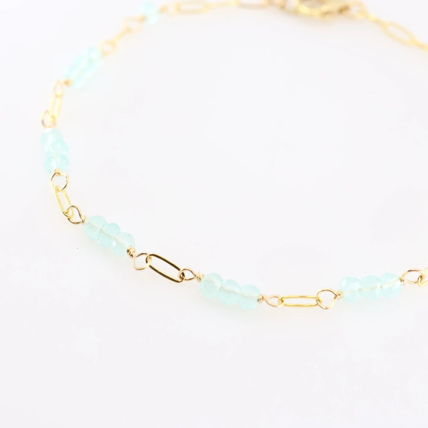 Tiny Gemstone Bracelet, Aqua Chalcedony J.Mills Studio