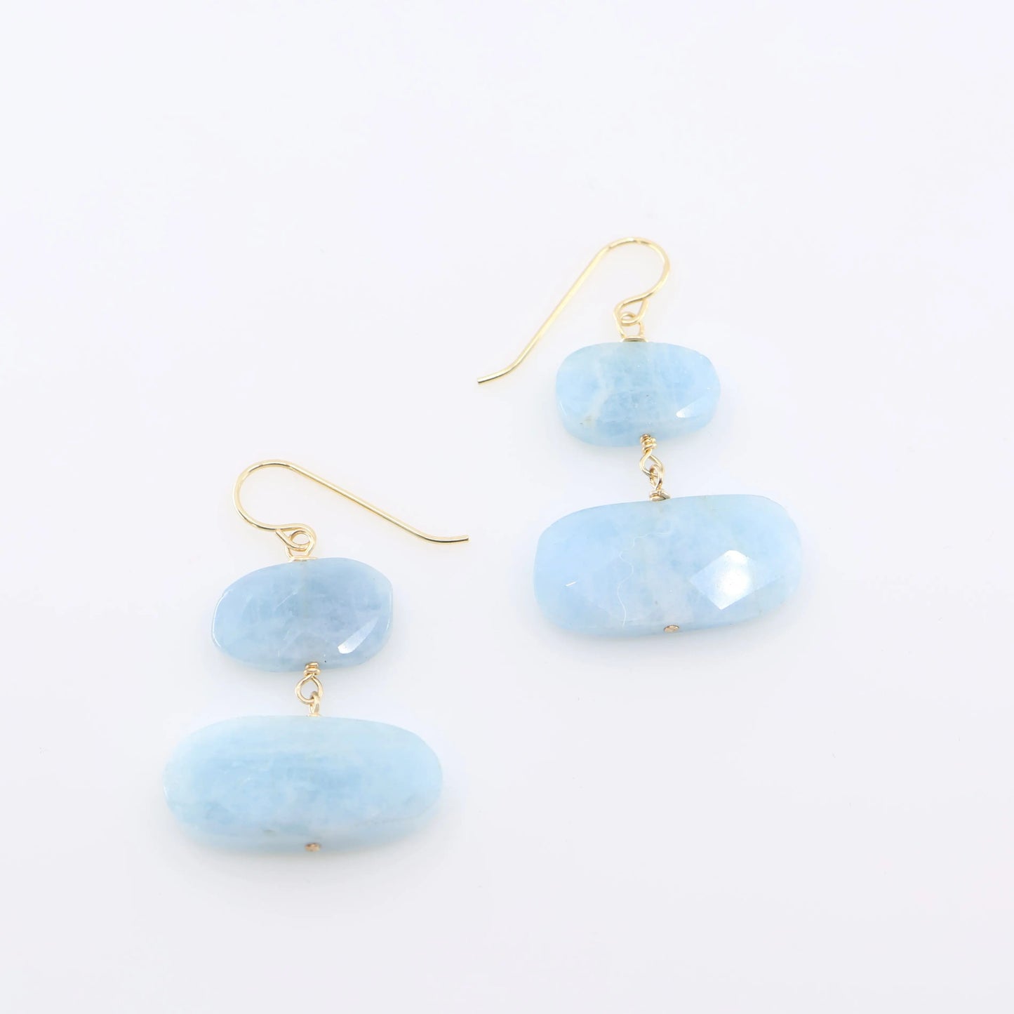 Milky Aquamarine Double Gemstone Earrings J.Mills Studio