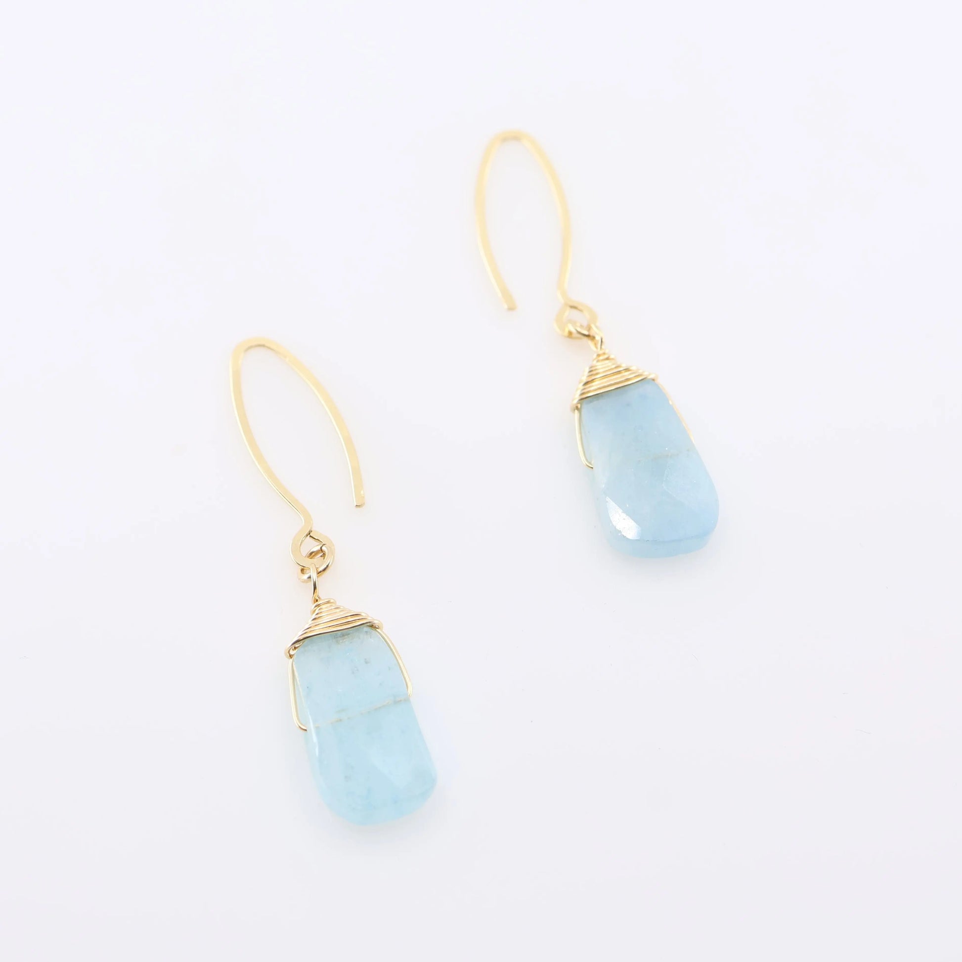 Milky Aquamarine Gemstone on Forged Earwire J. Mills Studio