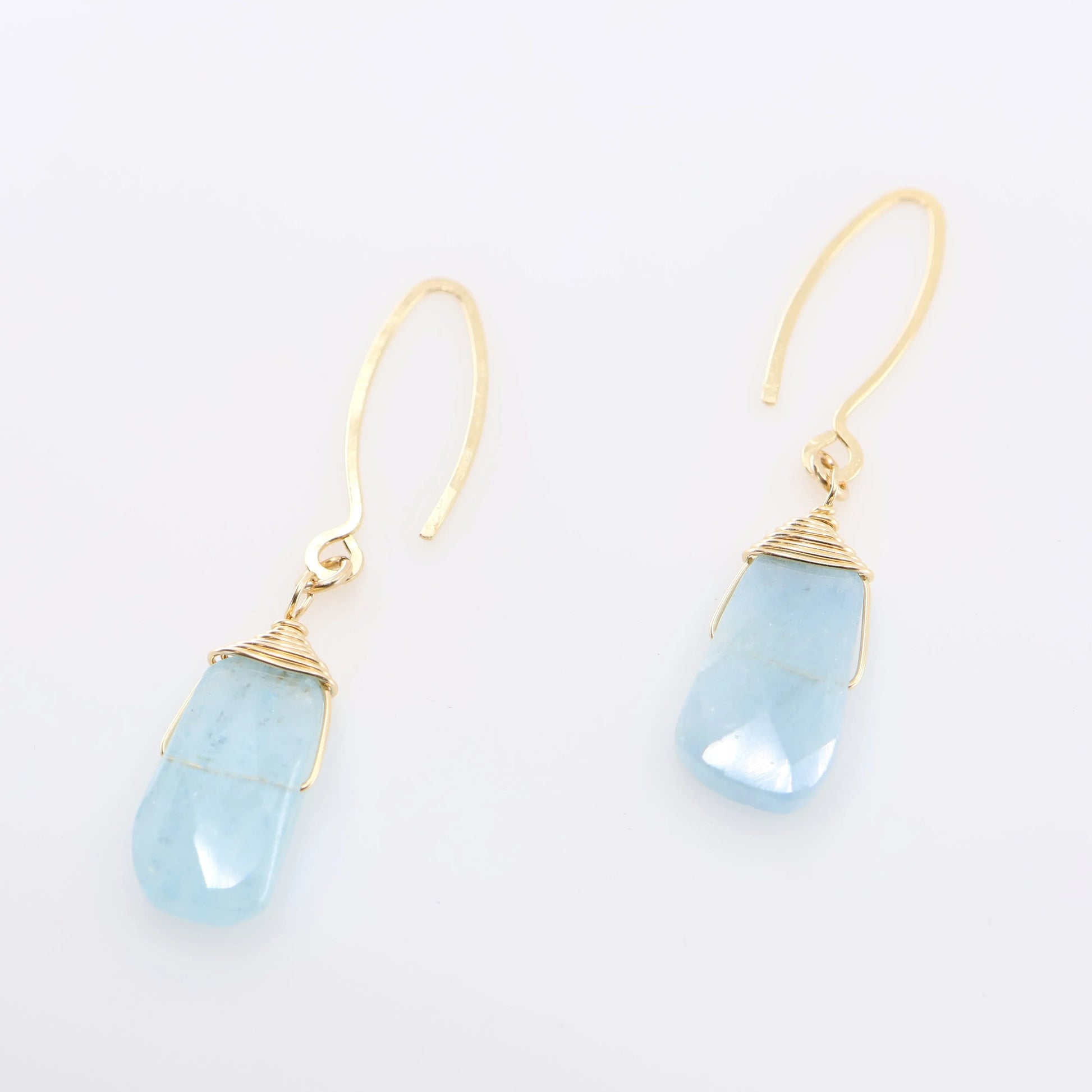 Milky Aquamarine Gemstone on Forged Earwire J. Mills Studio