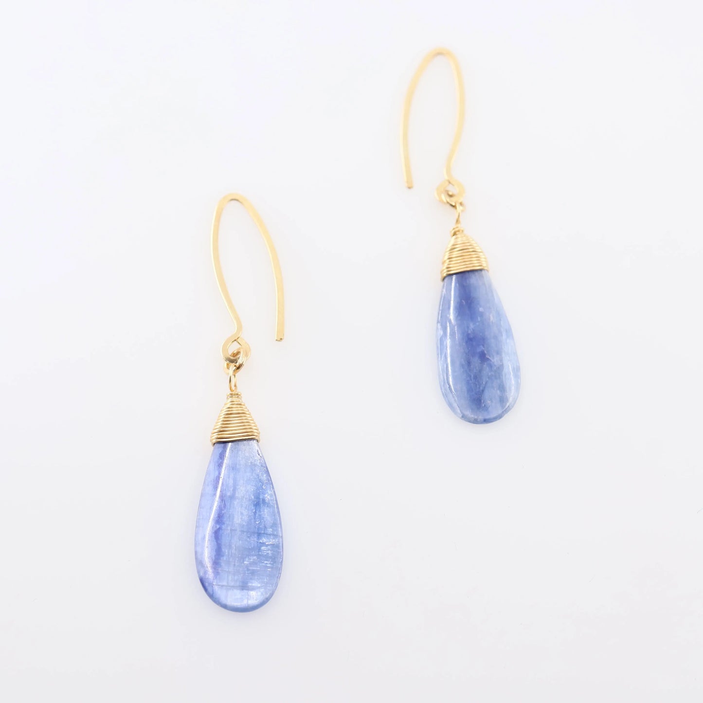 Kyanite Teardrop on Forged Ear Wires J.Mills Studio