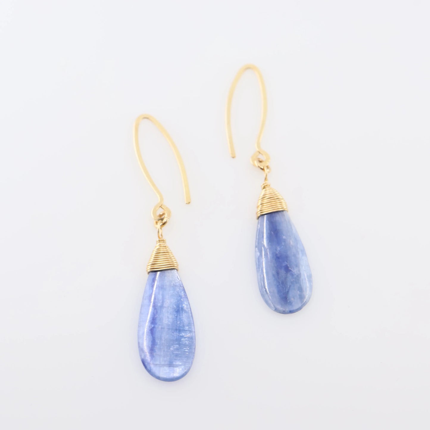 Kyanite Teardrop on Forged Ear Wires J.Mills Studio