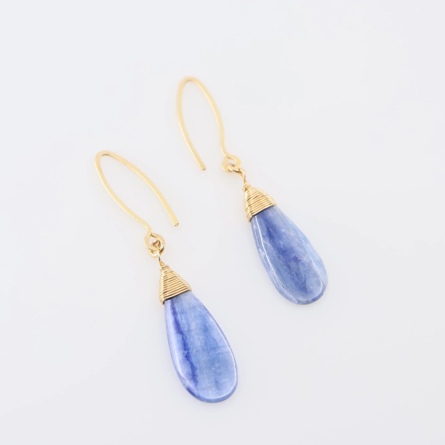 Kyanite Teardrop on Forged Ear Wires J.Mills Studio