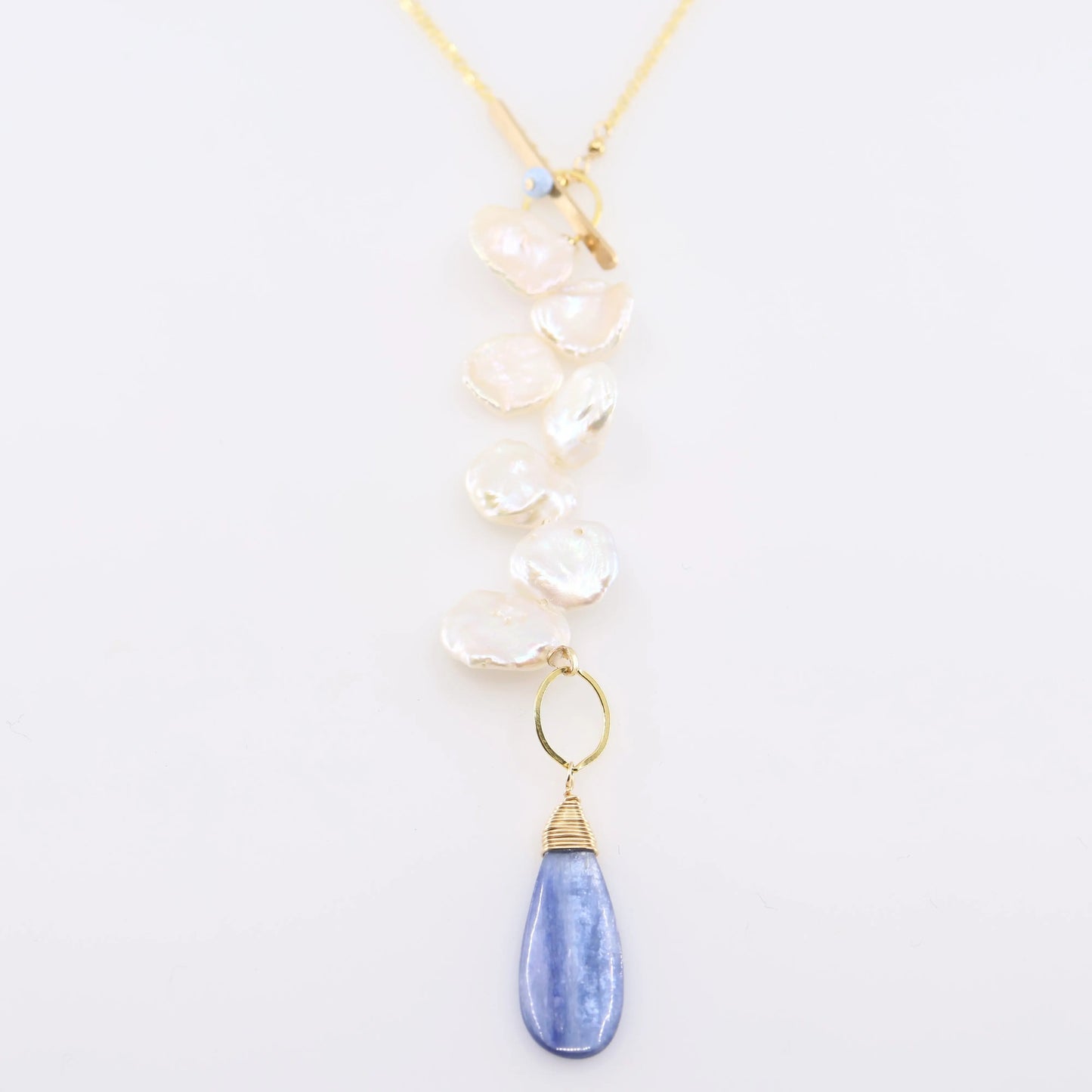 Keishi Pearl Cluster, Blue Opal and Toggle Necklace J. Mills Studio