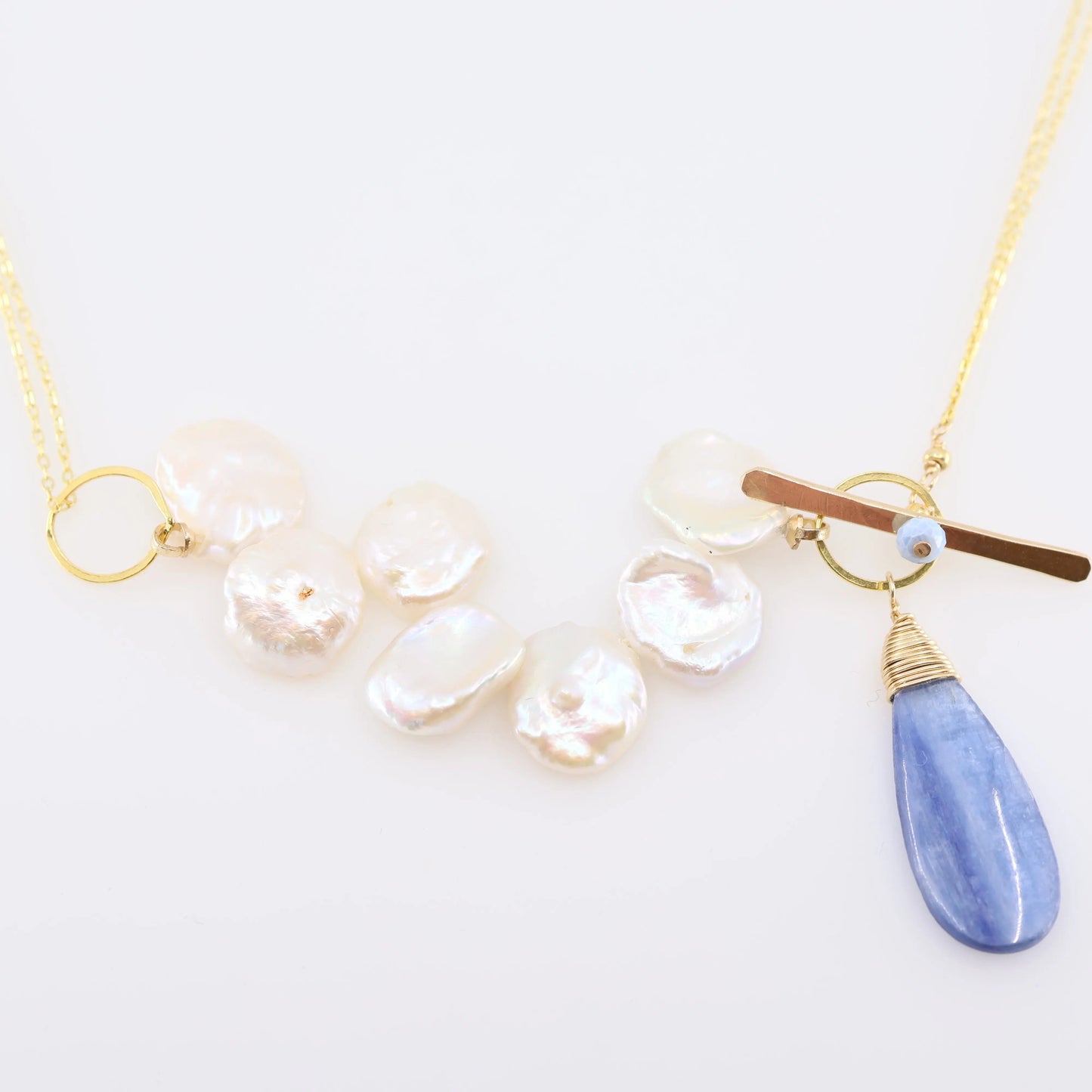 Keishi Pearl Cluster, Blue Opal and Toggle Necklace J. Mills Studio