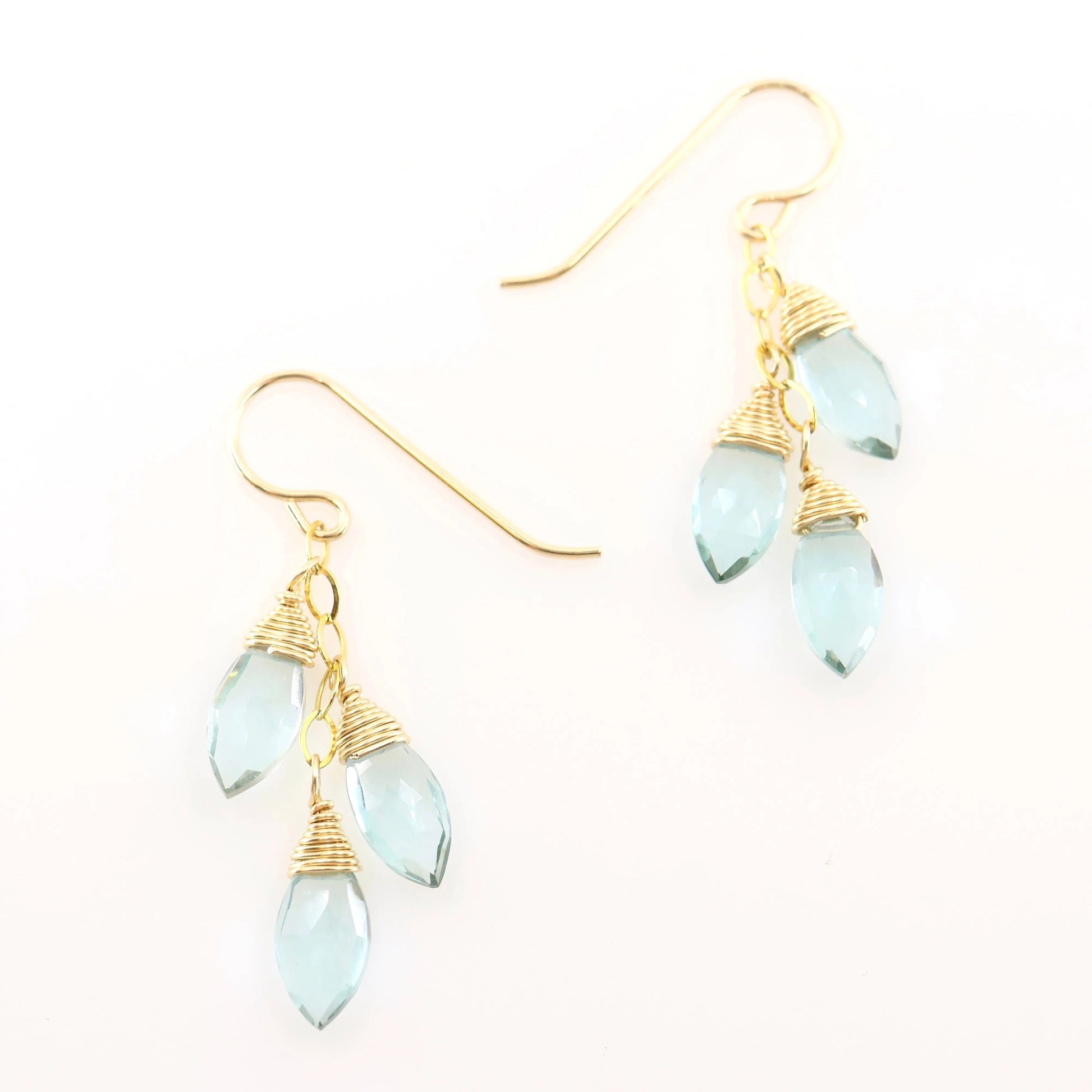 Aquamarine Triple Drop Earrings J. Mills Studio