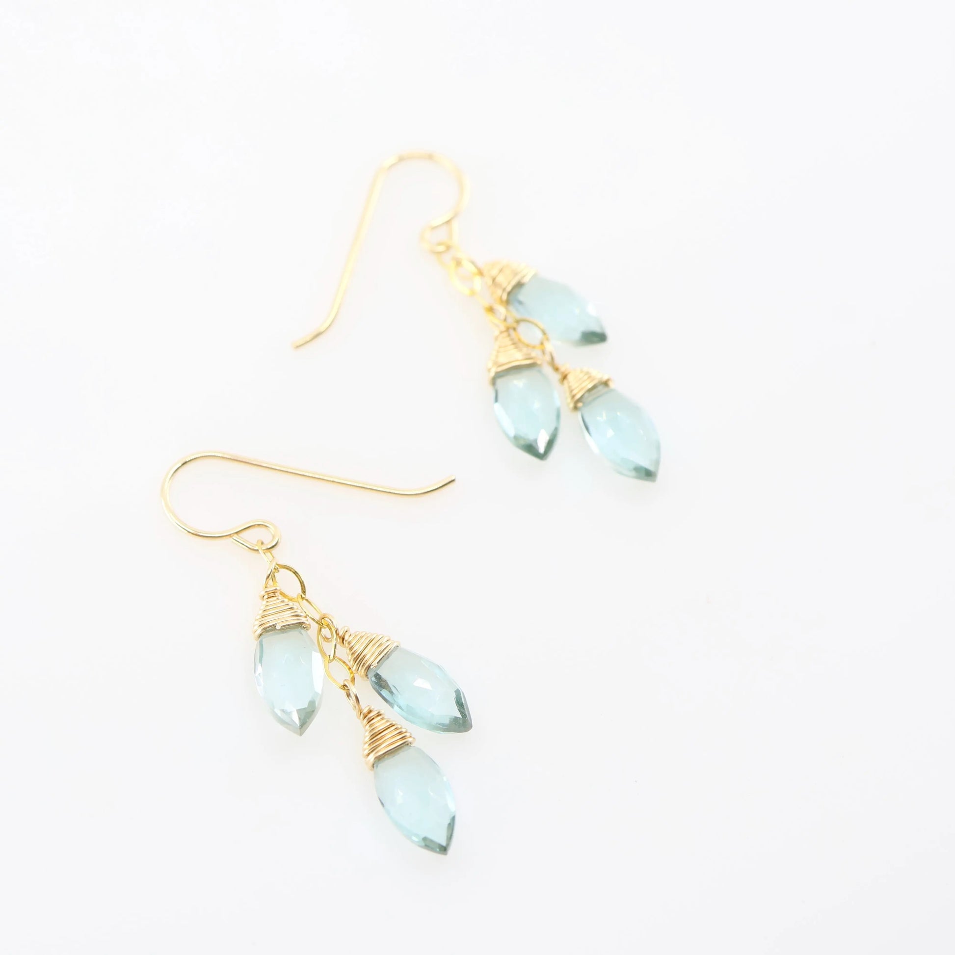 Aquamarine Triple Drop Earrings J. Mills Studio