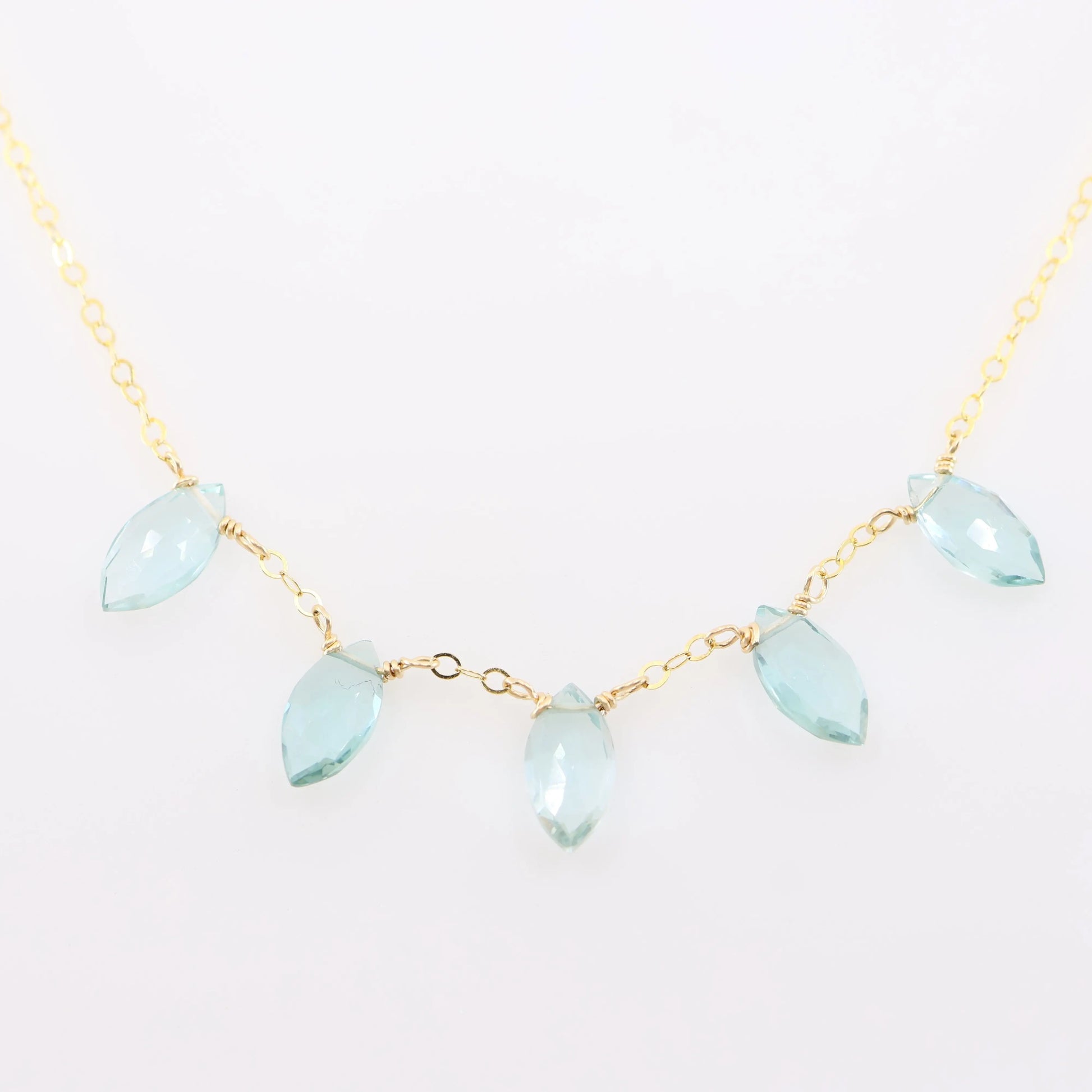 5 Drop Aquamarine Gemstone Necklace J.Mills Studio