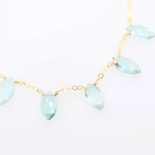 5 Drop Aquamarine Gemstone Necklace J.Mills Studio