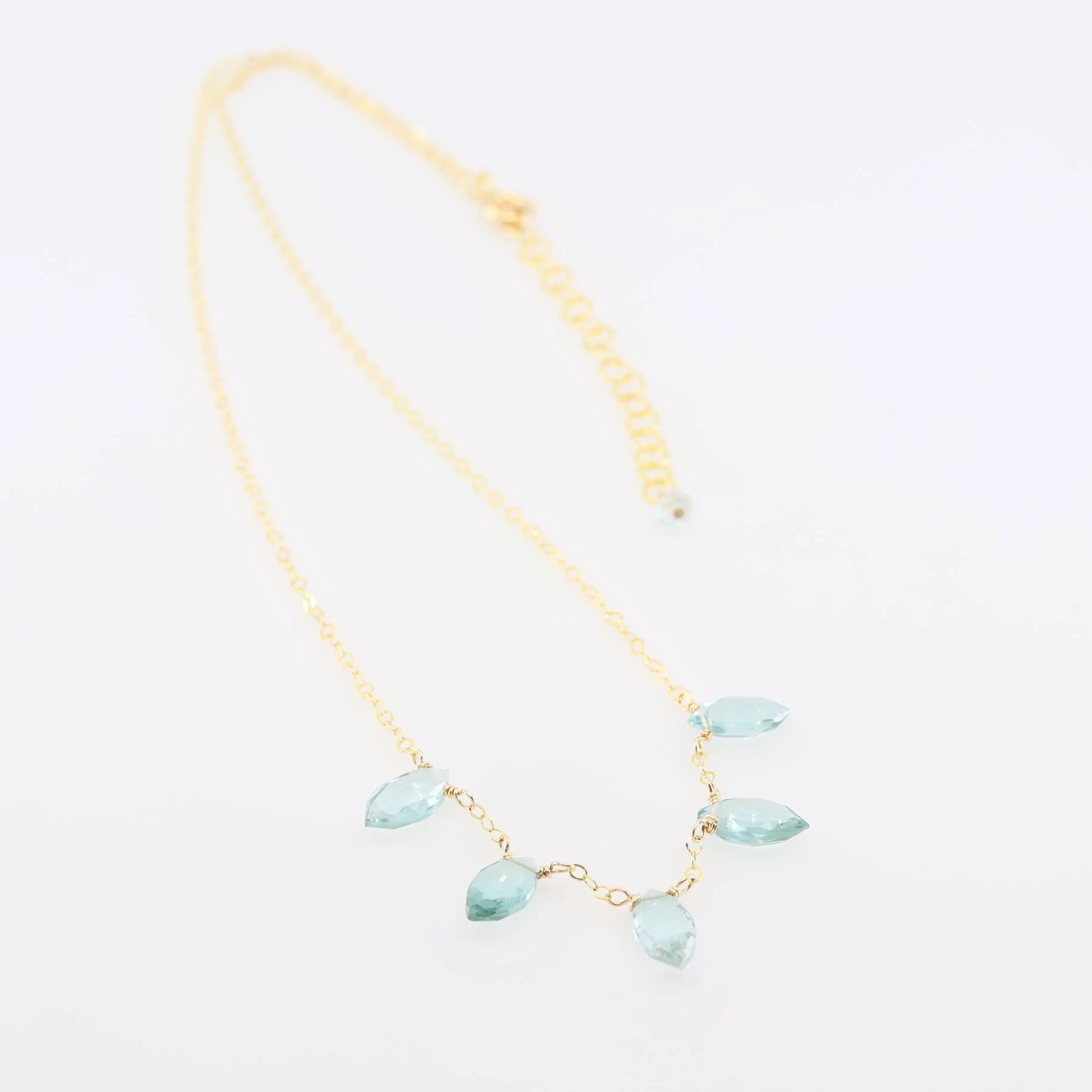 5 Drop Aquamarine Gemstone Necklace J.Mills Studio