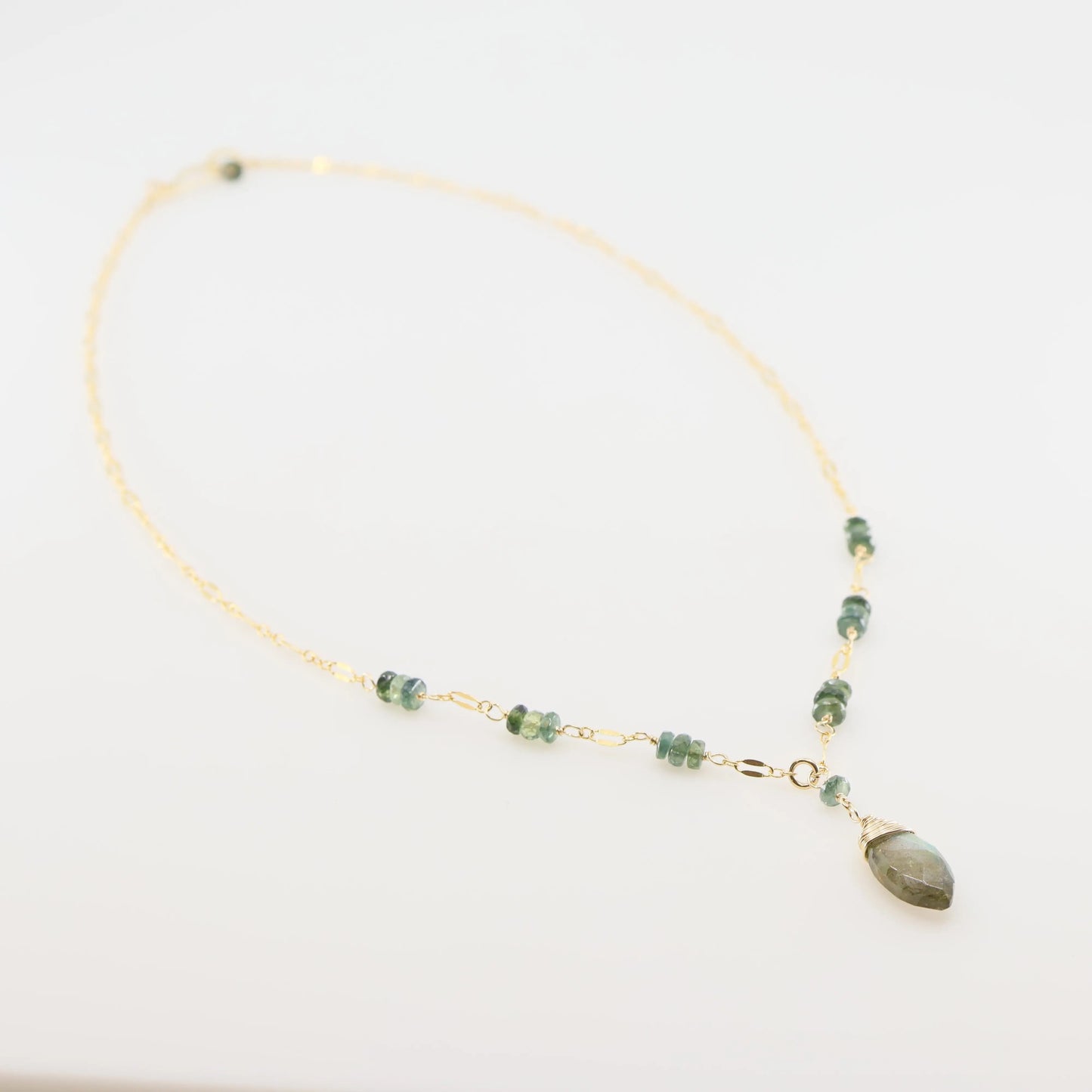 Glittering Australian Sapphire Stack & Labradorite Necklace J.Mills Studio