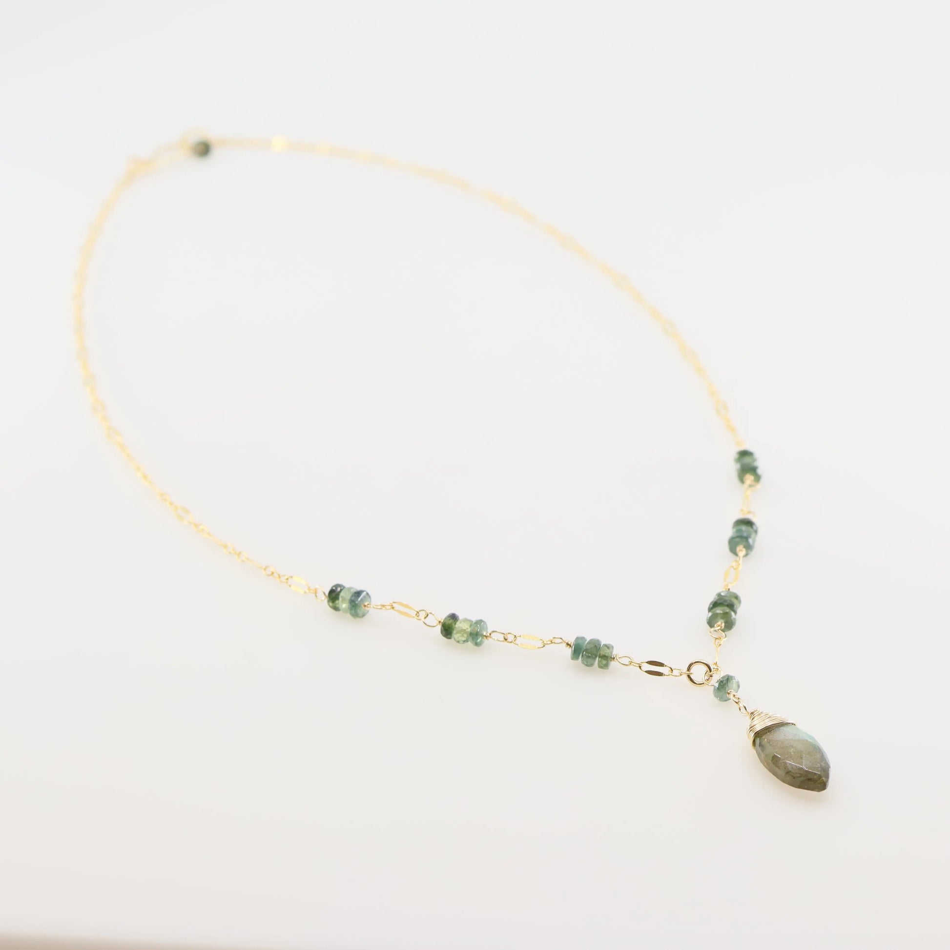Glittering Australian Sapphire Stack & Labradorite Necklace J.Mills Studio