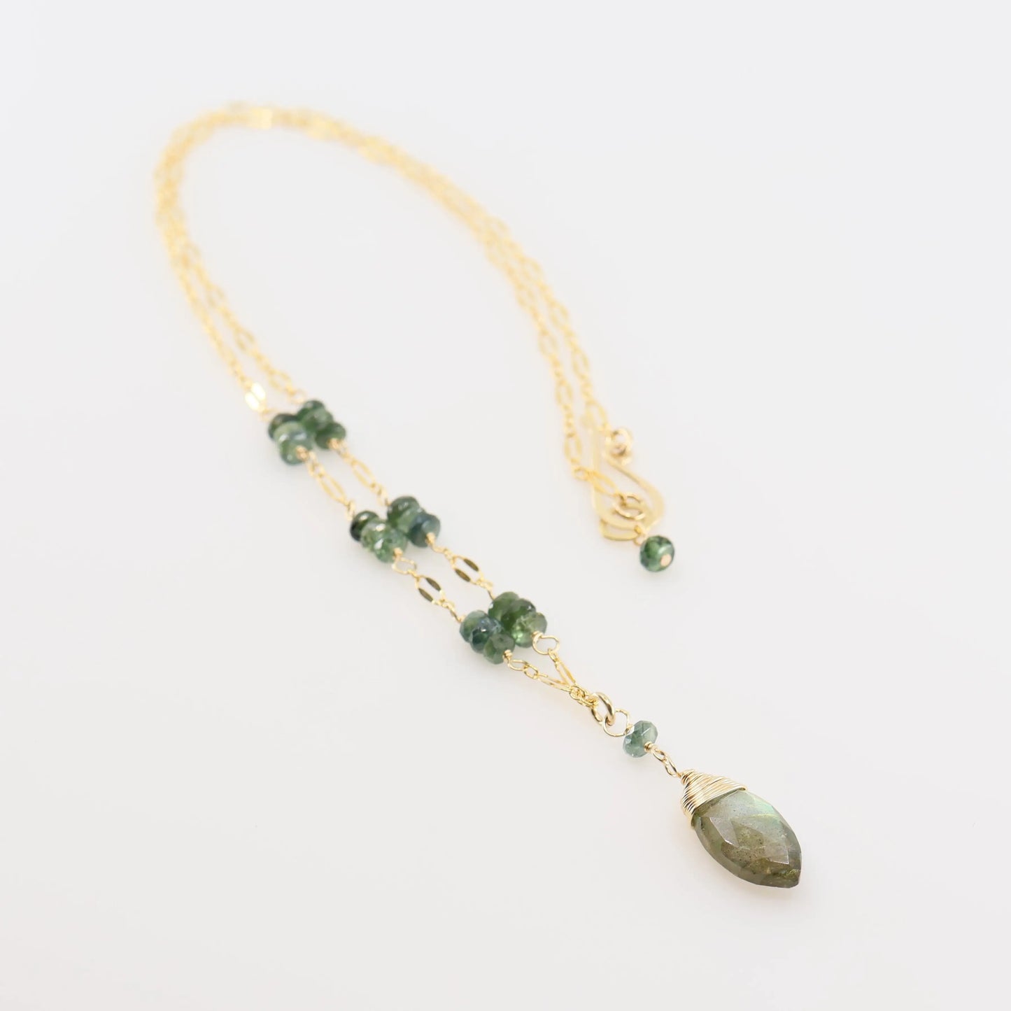 Glittering Australian Sapphire Stack & Labradorite Necklace J.Mills Studio