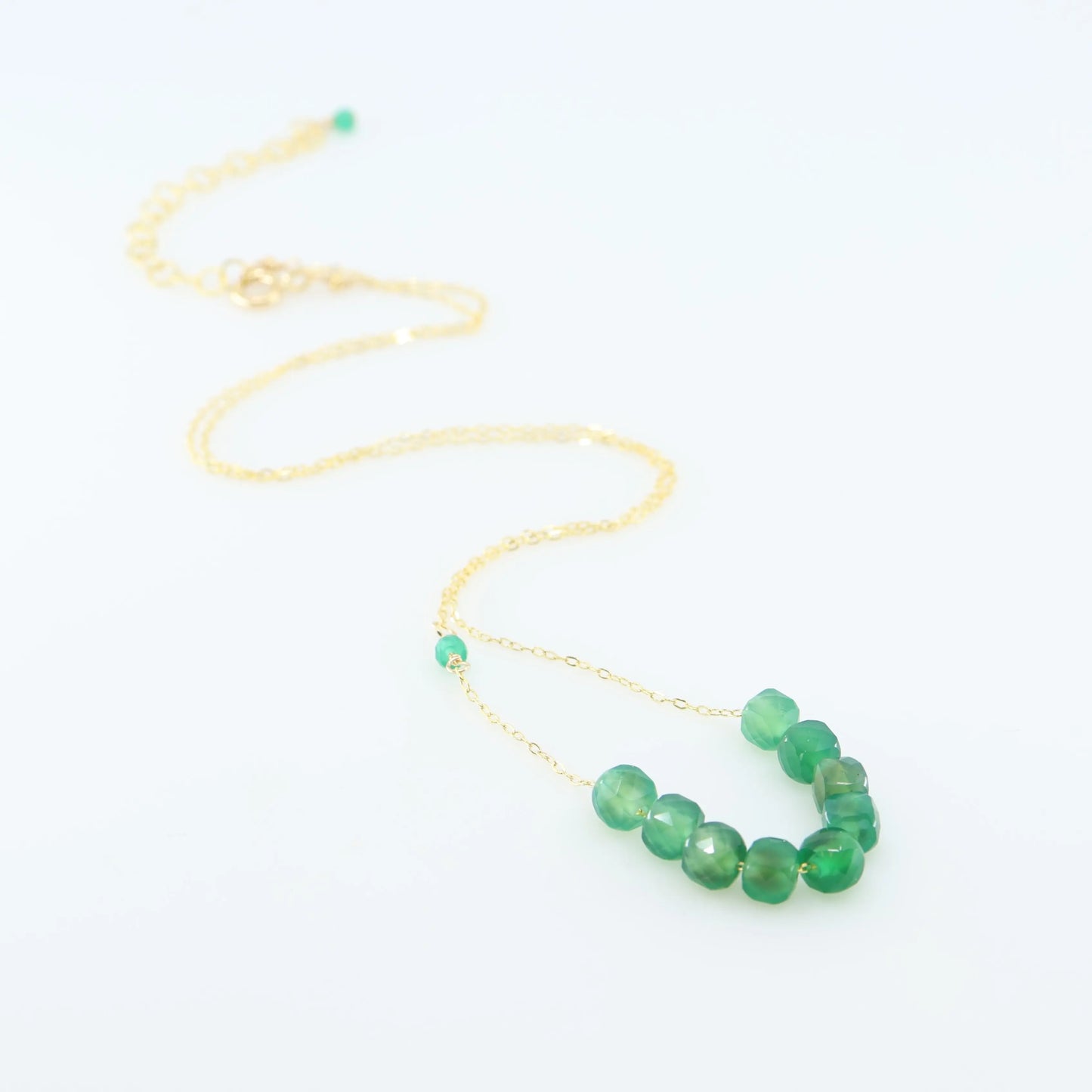 Green Onyx Faceted Cube Gemstone Necklace J.Mills Studio