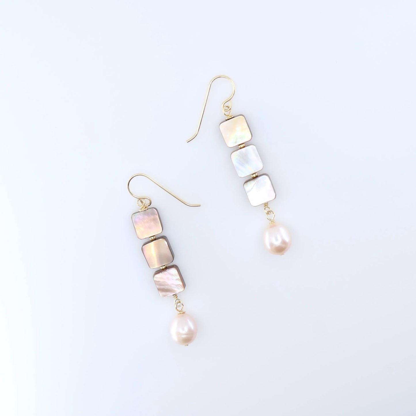 Triple Mocha Abalone and Pink Pearl Earrings J.Mills Studio