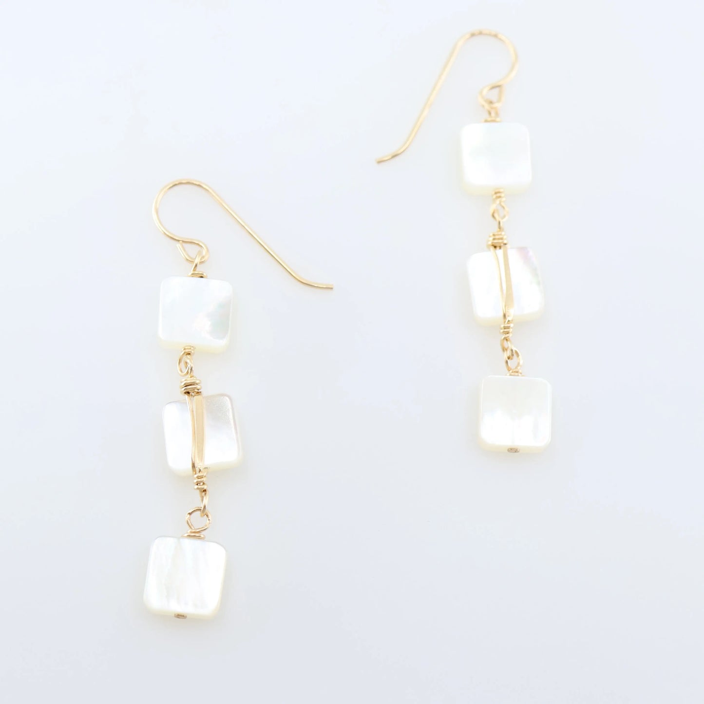 Mother of Pearl Triple Drop Earrings J.Mills Studio