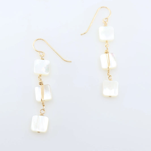 Mother of Pearl Triple Drop Earrings J.Mills Studio