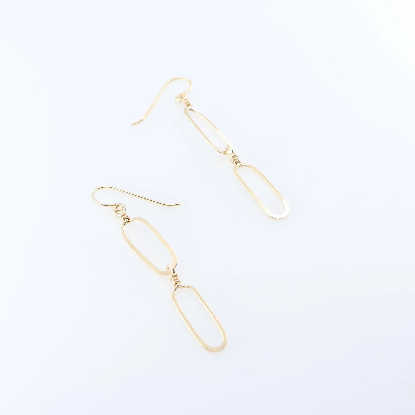 Forged Double Paperclip Link Earrings J.Mills Studio