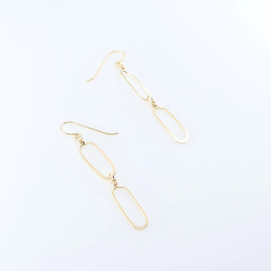 Forged Double Paperclip Link Earrings J.Mills Studio