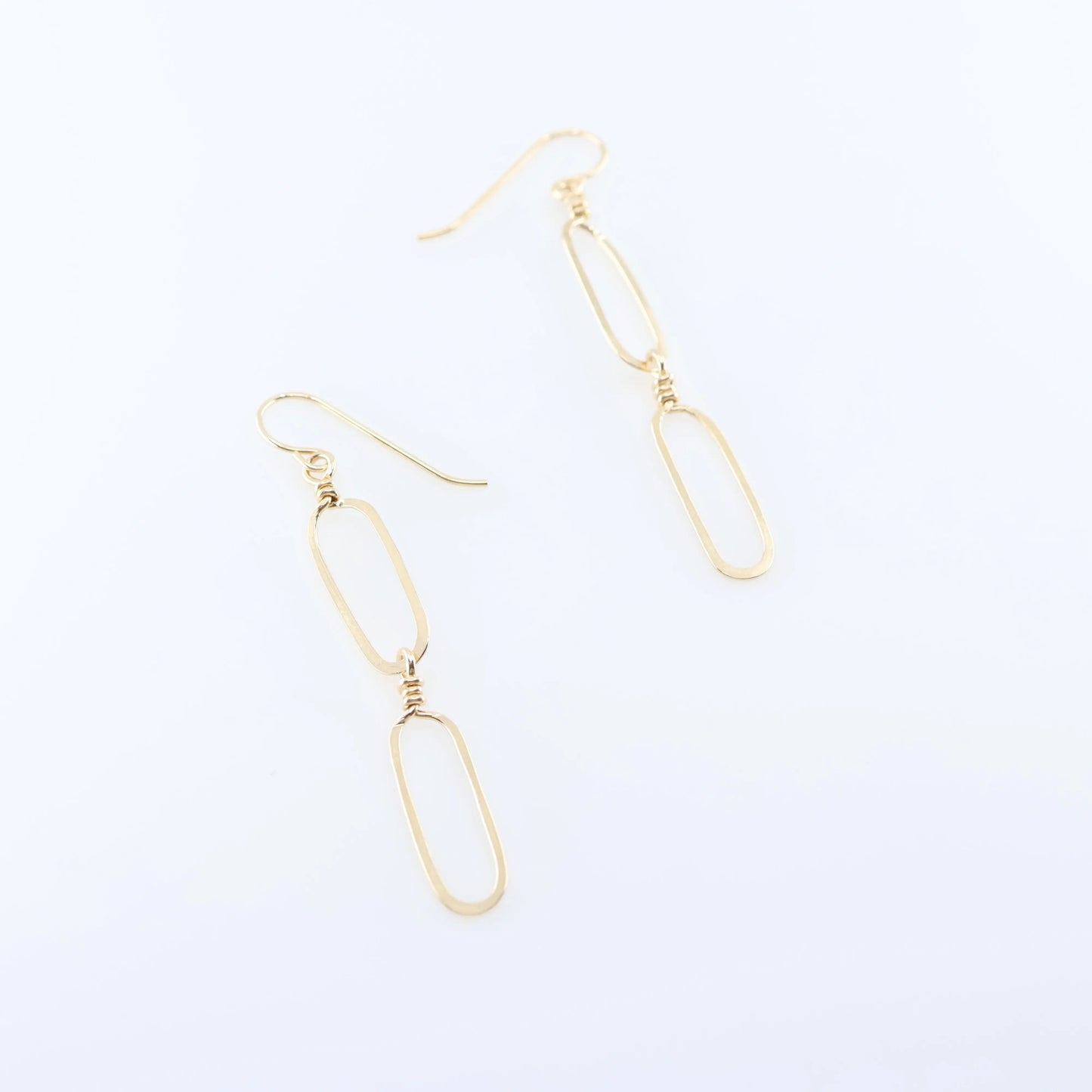 Forged Double Paperclip Link Earrings J.Mills Studio