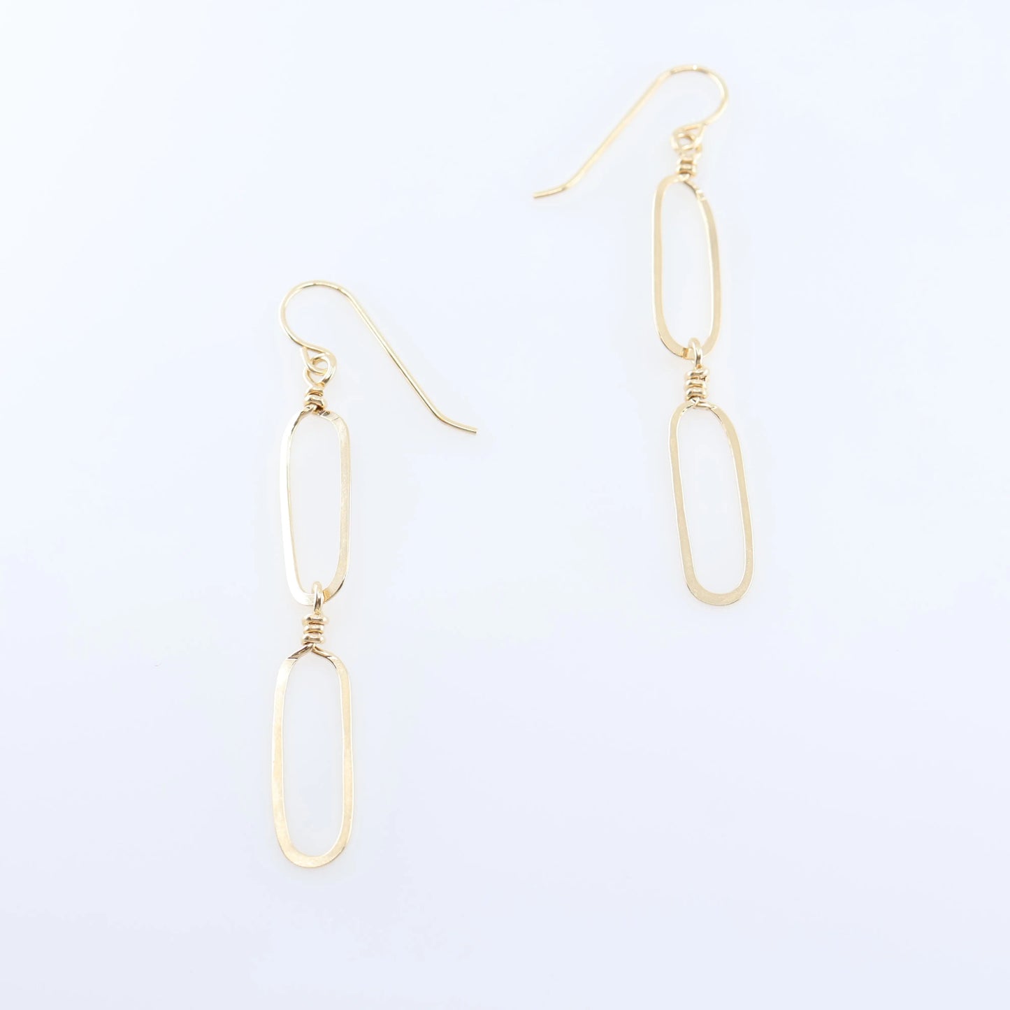 Forged Double Paperclip Link Earrings J.Mills Studio