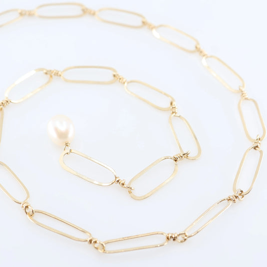 Hand Forged Paperclip Statement Chain Necklace J.Mills Studio