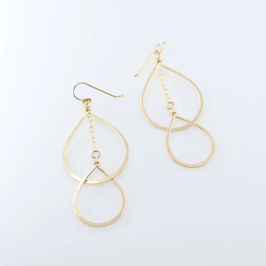Forged Double Teardrop Statement Earrings J.Mills Studio