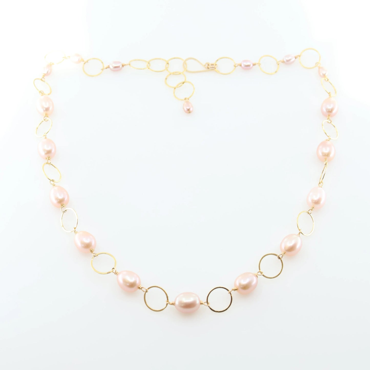 Large Pink Rice Pearl Necklace J.Mills Studio