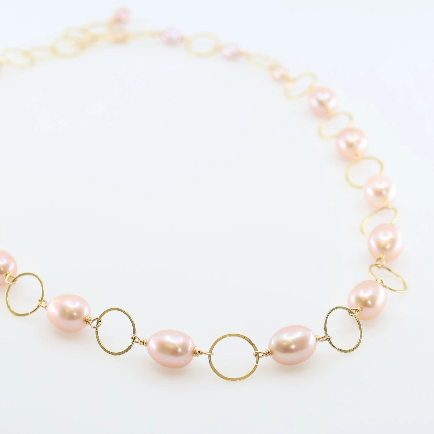 Large Pink Rice Pearl Necklace J.Mills Studio